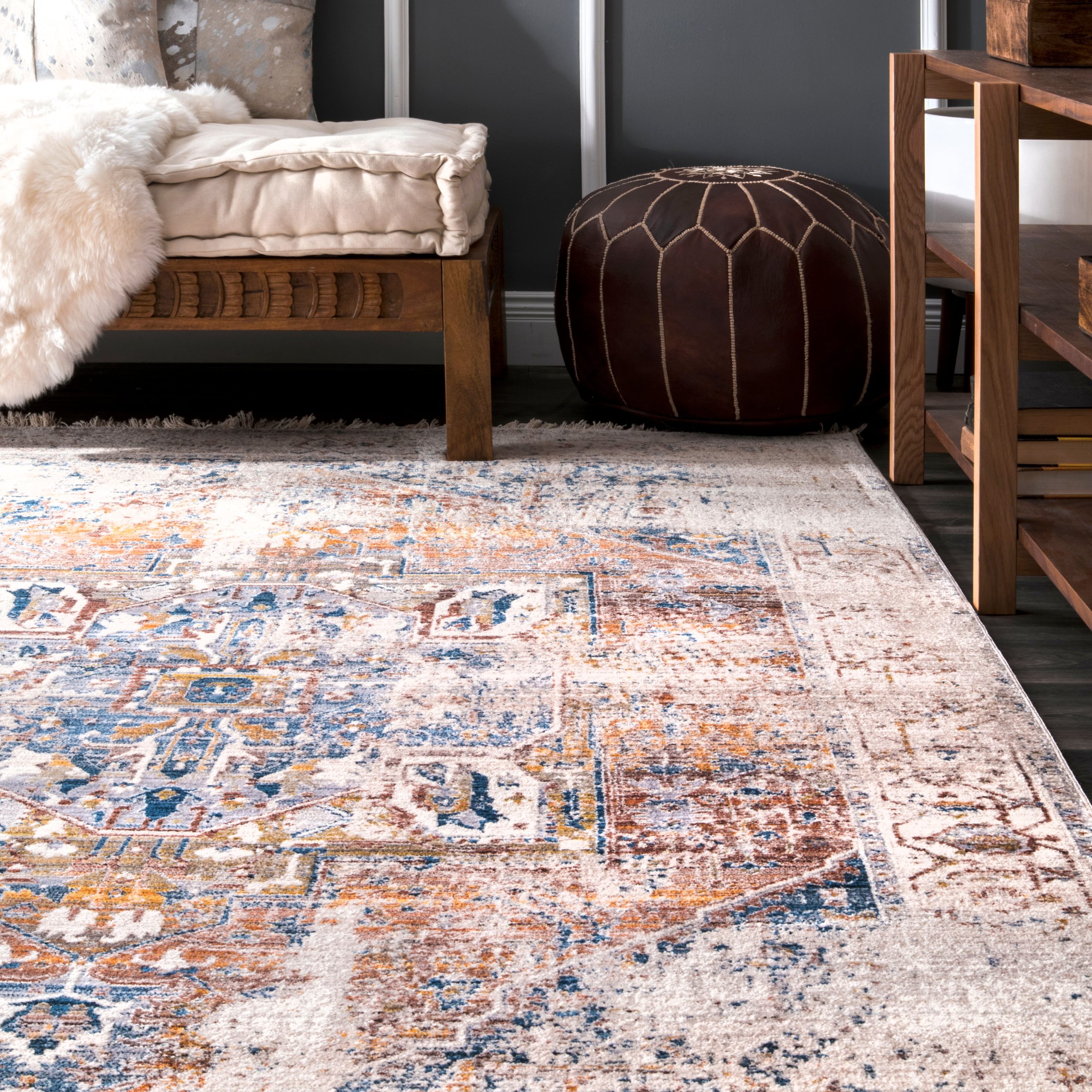 Harriet Vintage Medallion Fringe Area Rug - Image 17