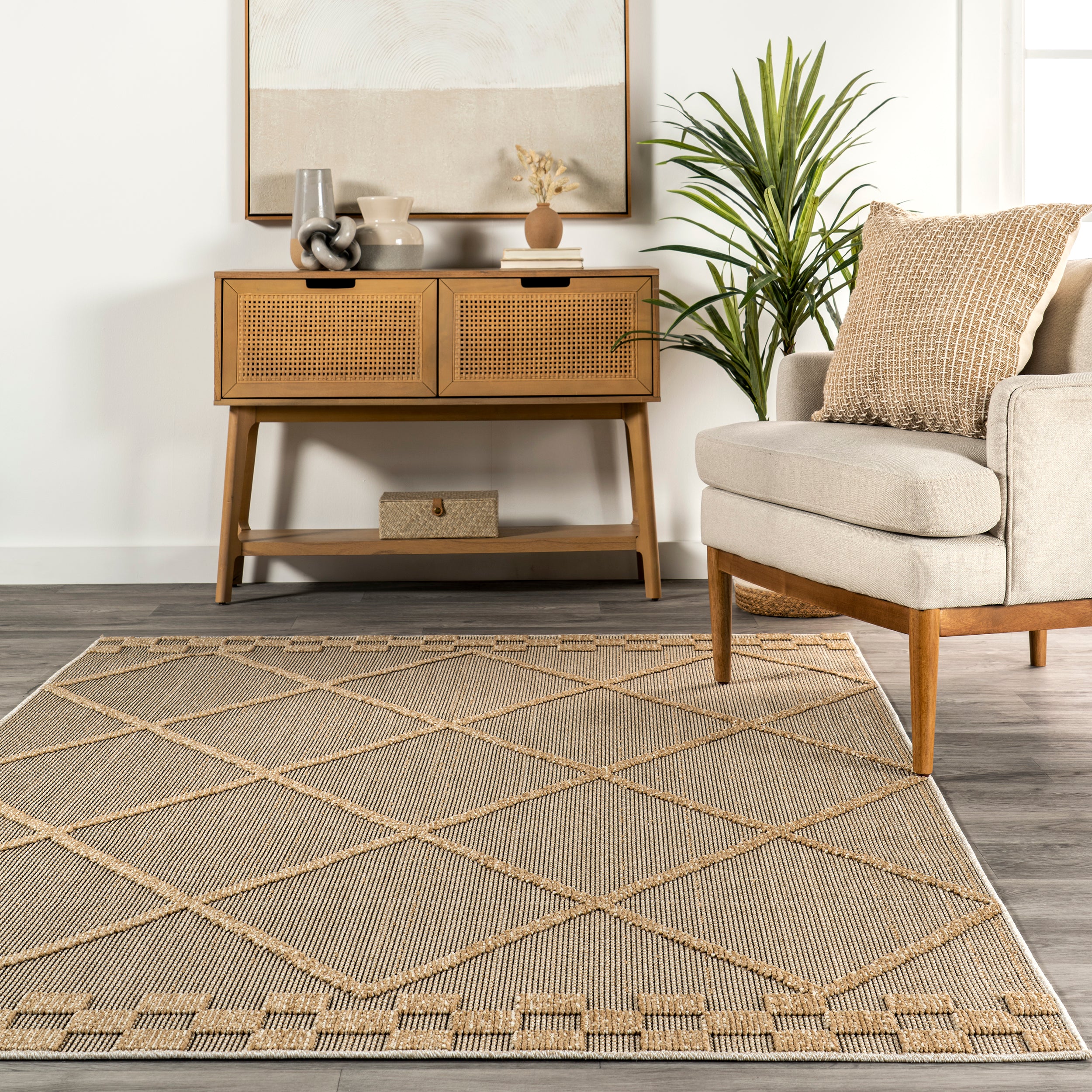 Rhode Raised Lattice Indoor/Outdoor Area Rug - Image 8
