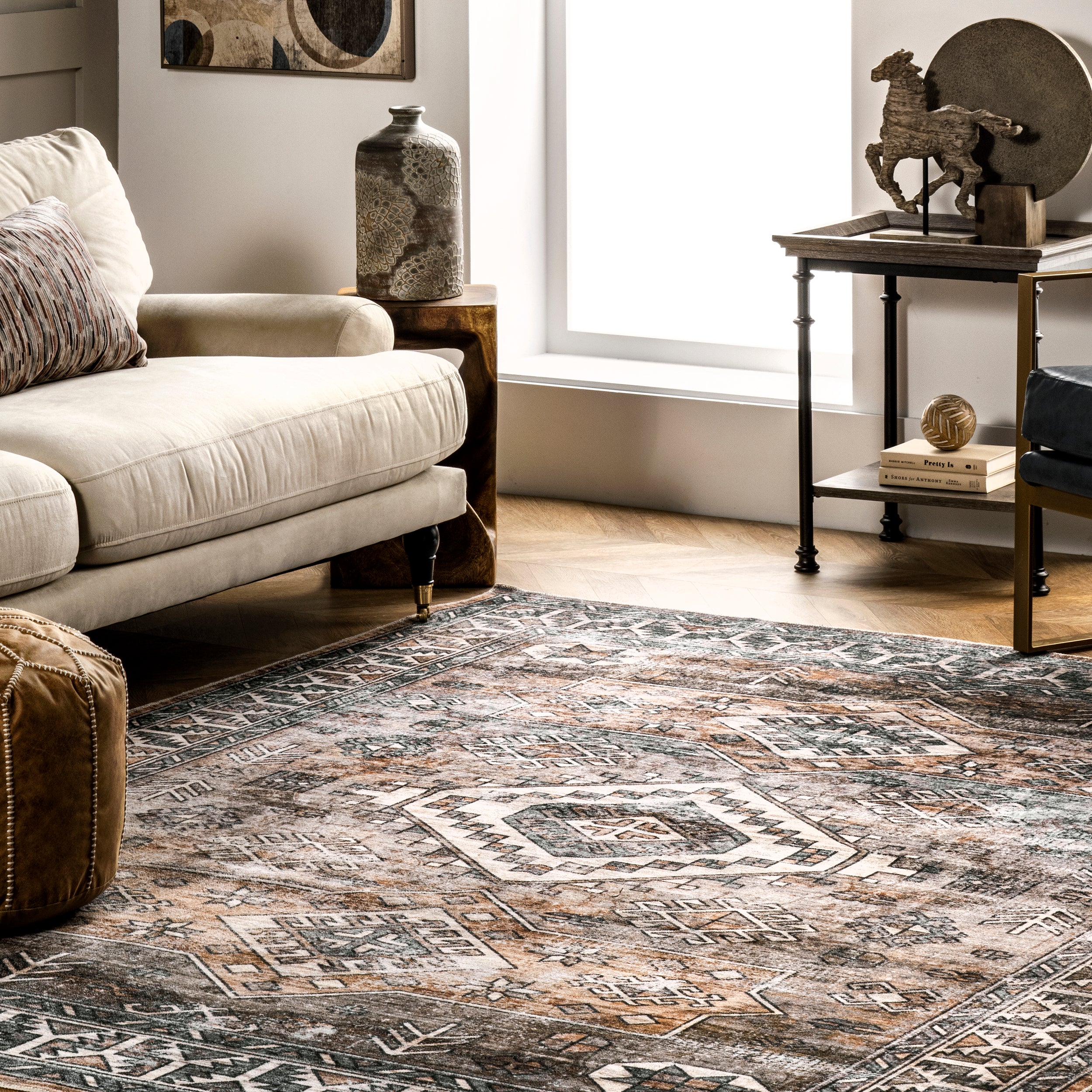 Bowie Machine Washable Tribal Pattern Area Rug - Image 9