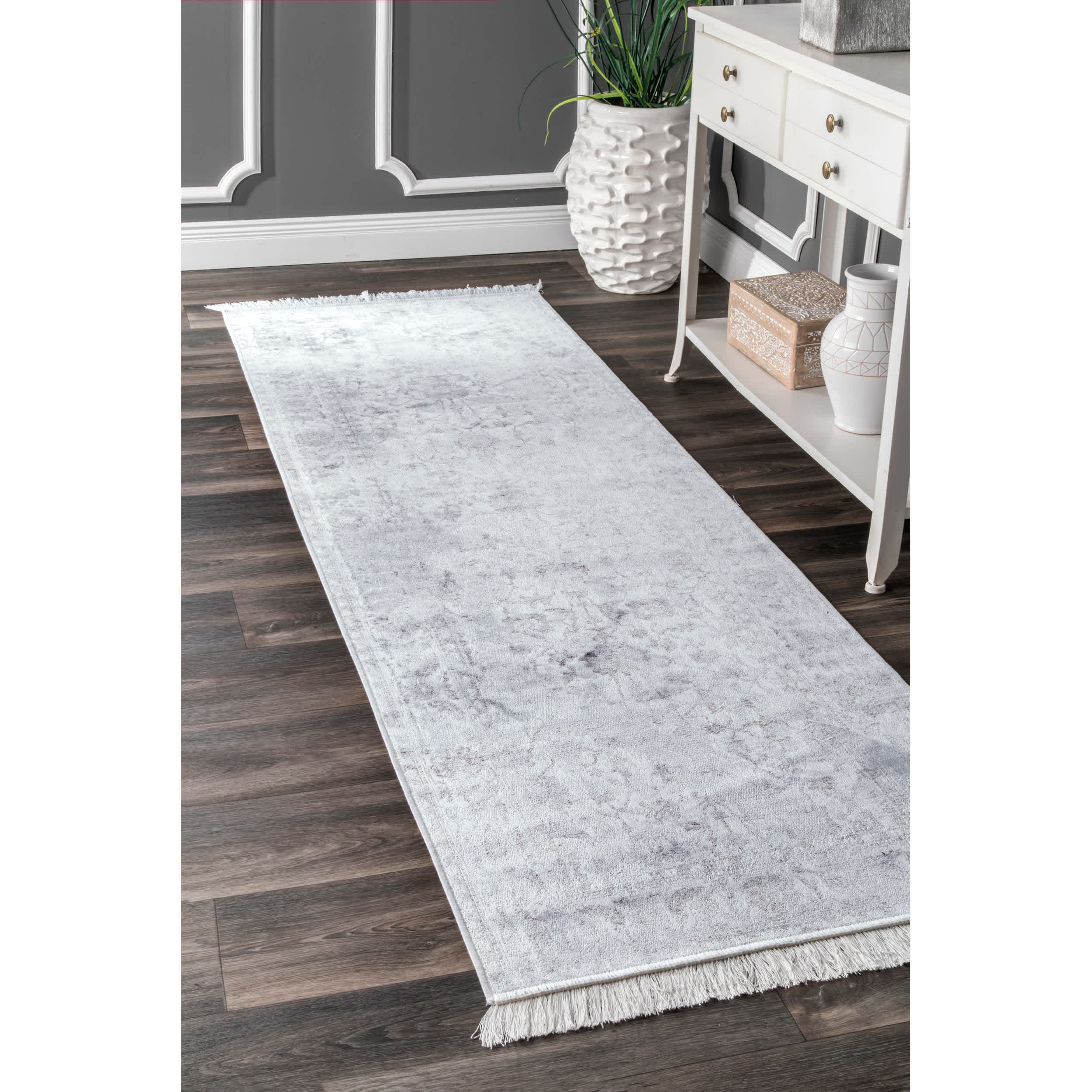 Vintage Floral Elyse Fringe Rug Area Rug - Image 10
