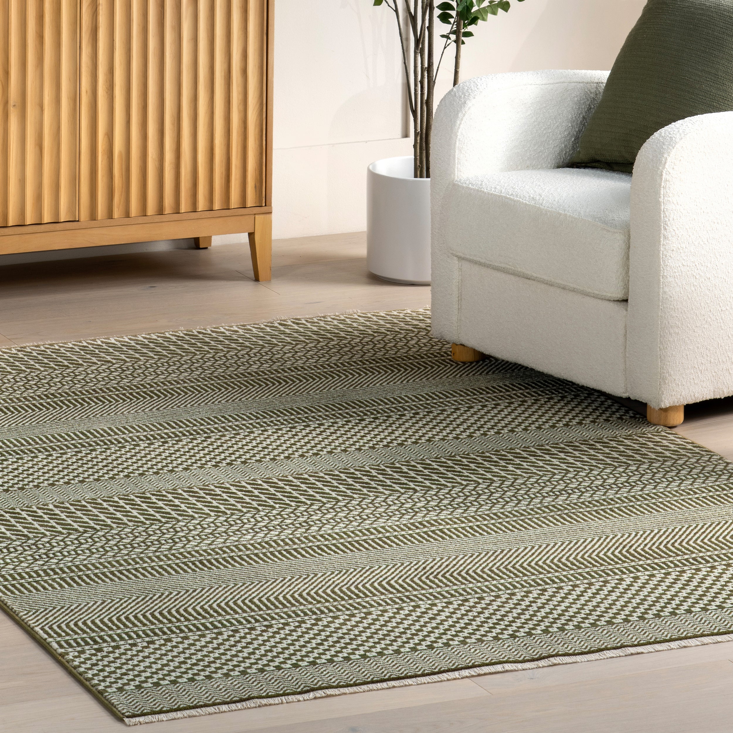 Lavender Geometric Fringe Area Rug - Image 27