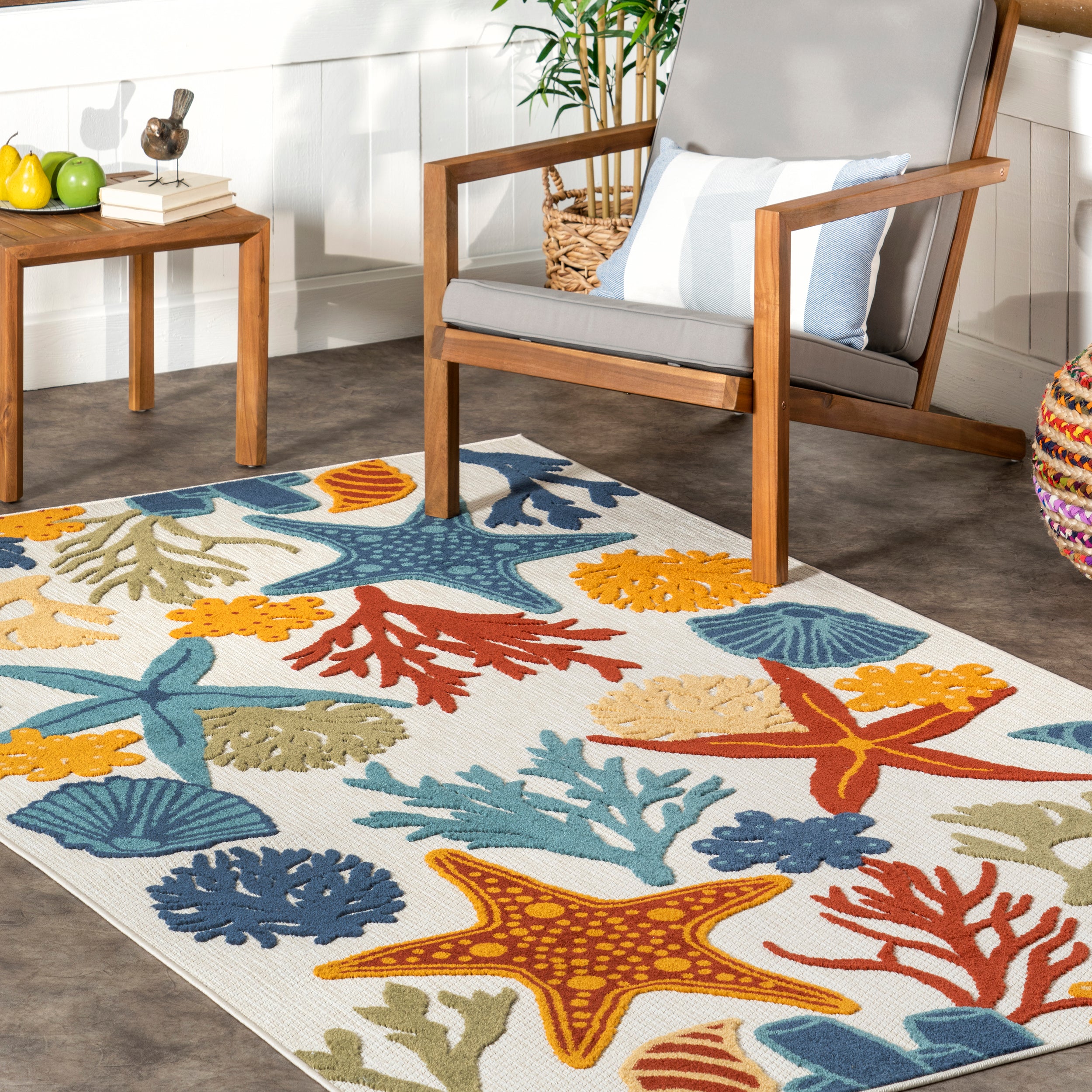 Kourtney Nautical Starfish Indoor/Outdoor Area Rug - Image 9