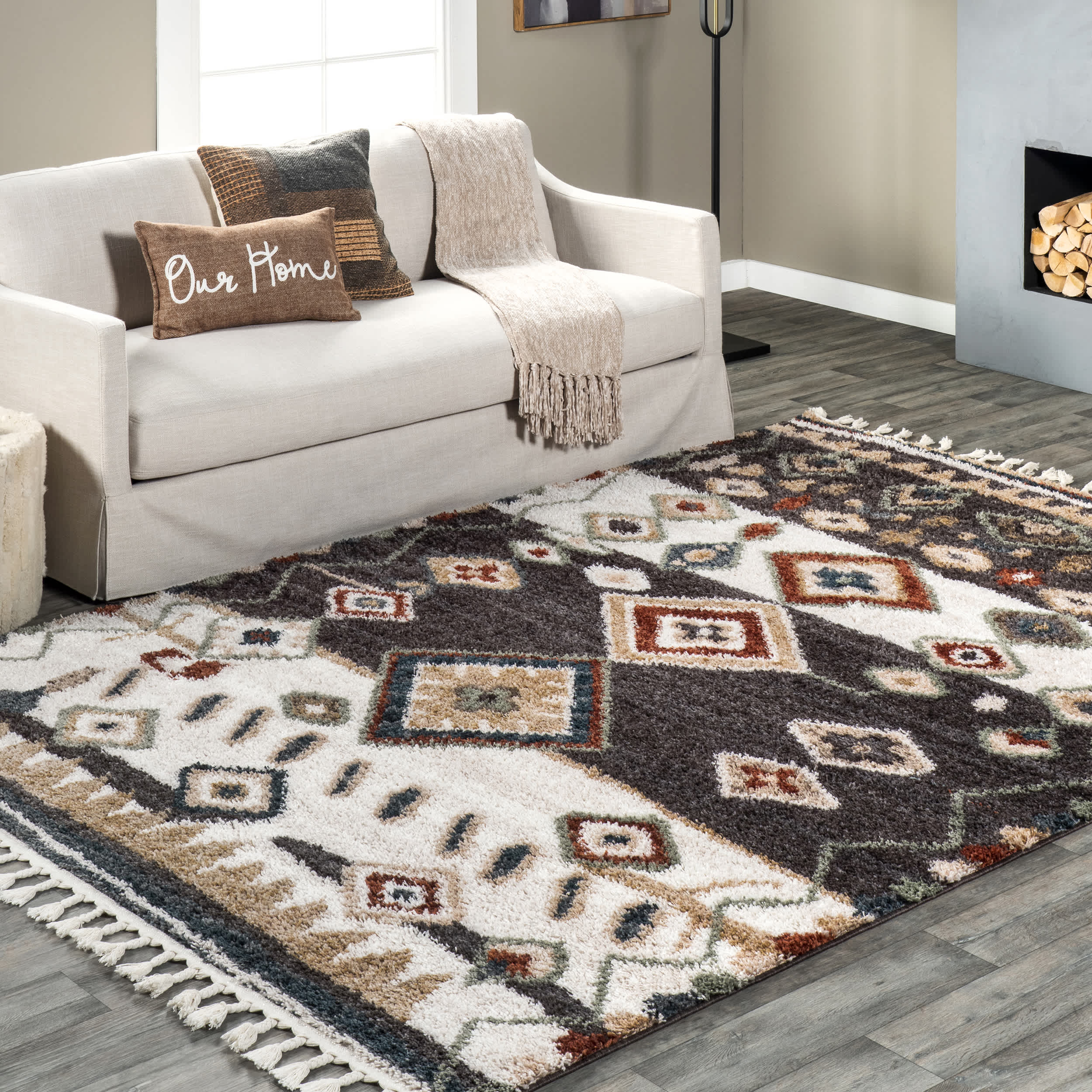 Southwestern Rosemarie Moroccan Tassel Shag Area Rug - Image 26