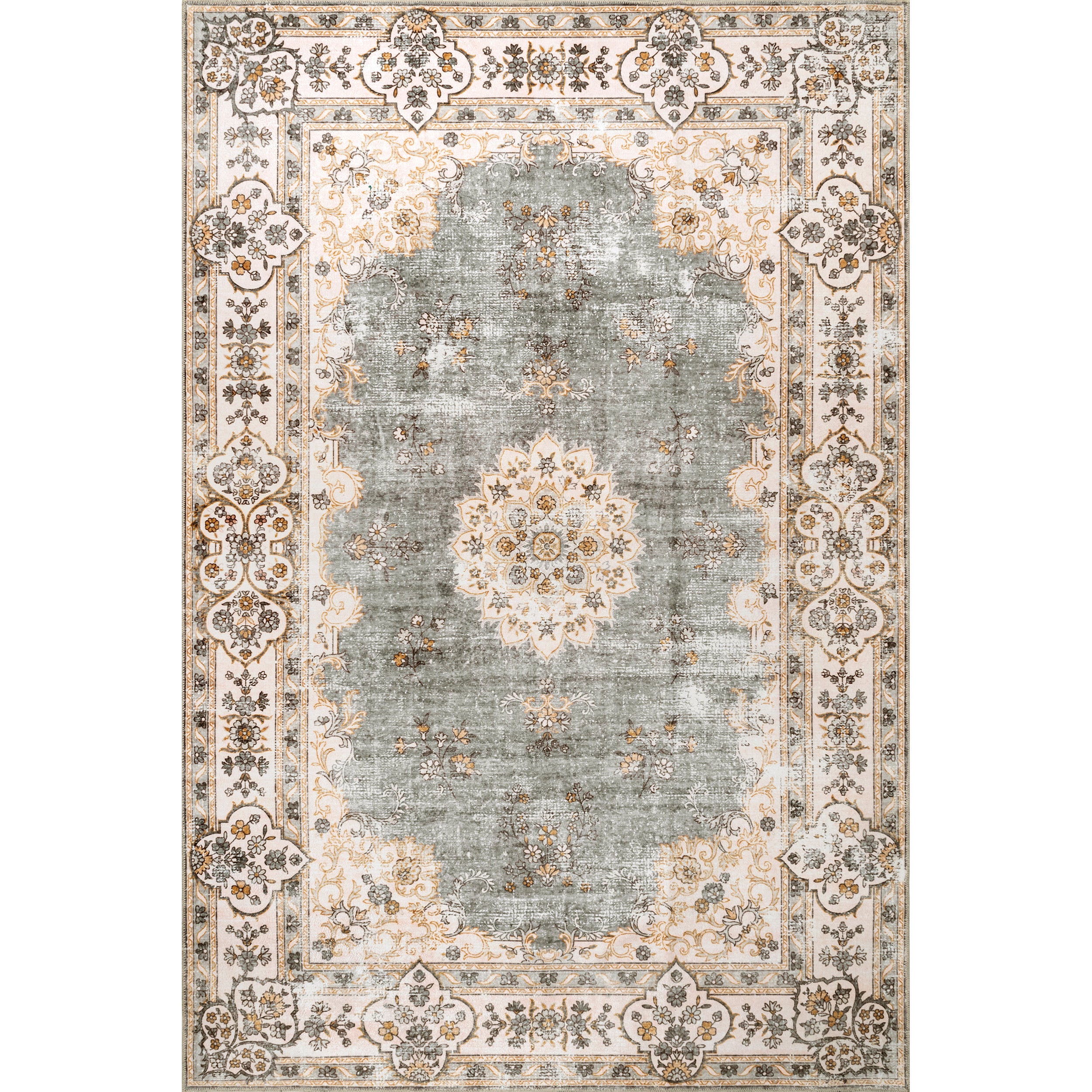 Ren Vintage Floral Machine Washable Area Rug - Image 14