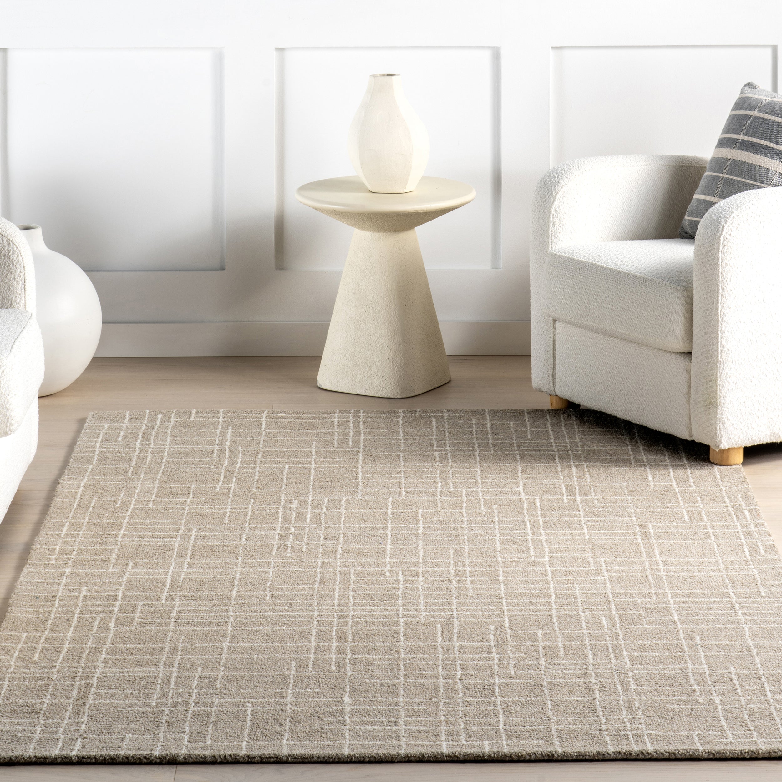Tiera Checkered Wool Area Rug - Image 9