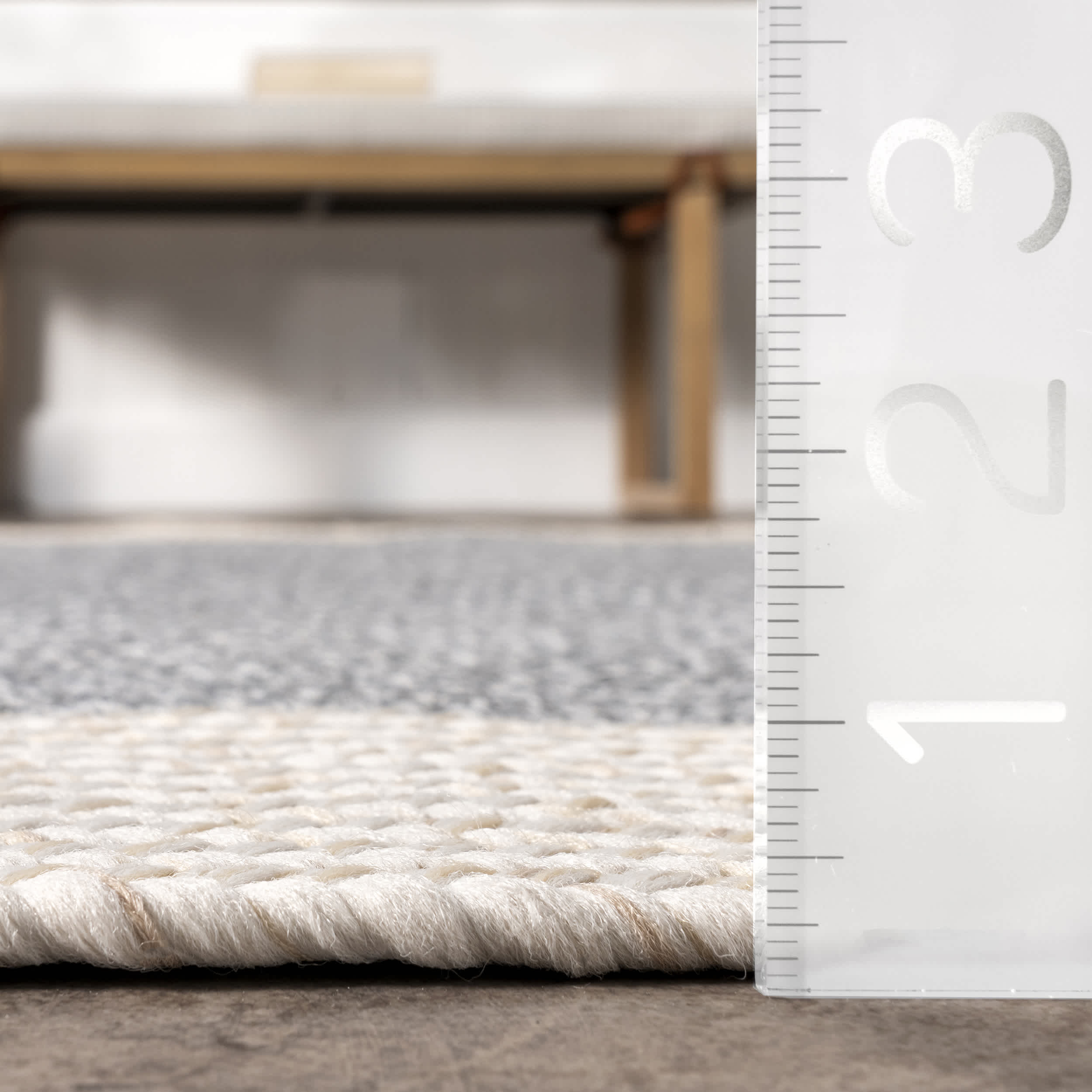 Indoor/Outdoor Braided Solid Border Delaine Area Rug - Image 3