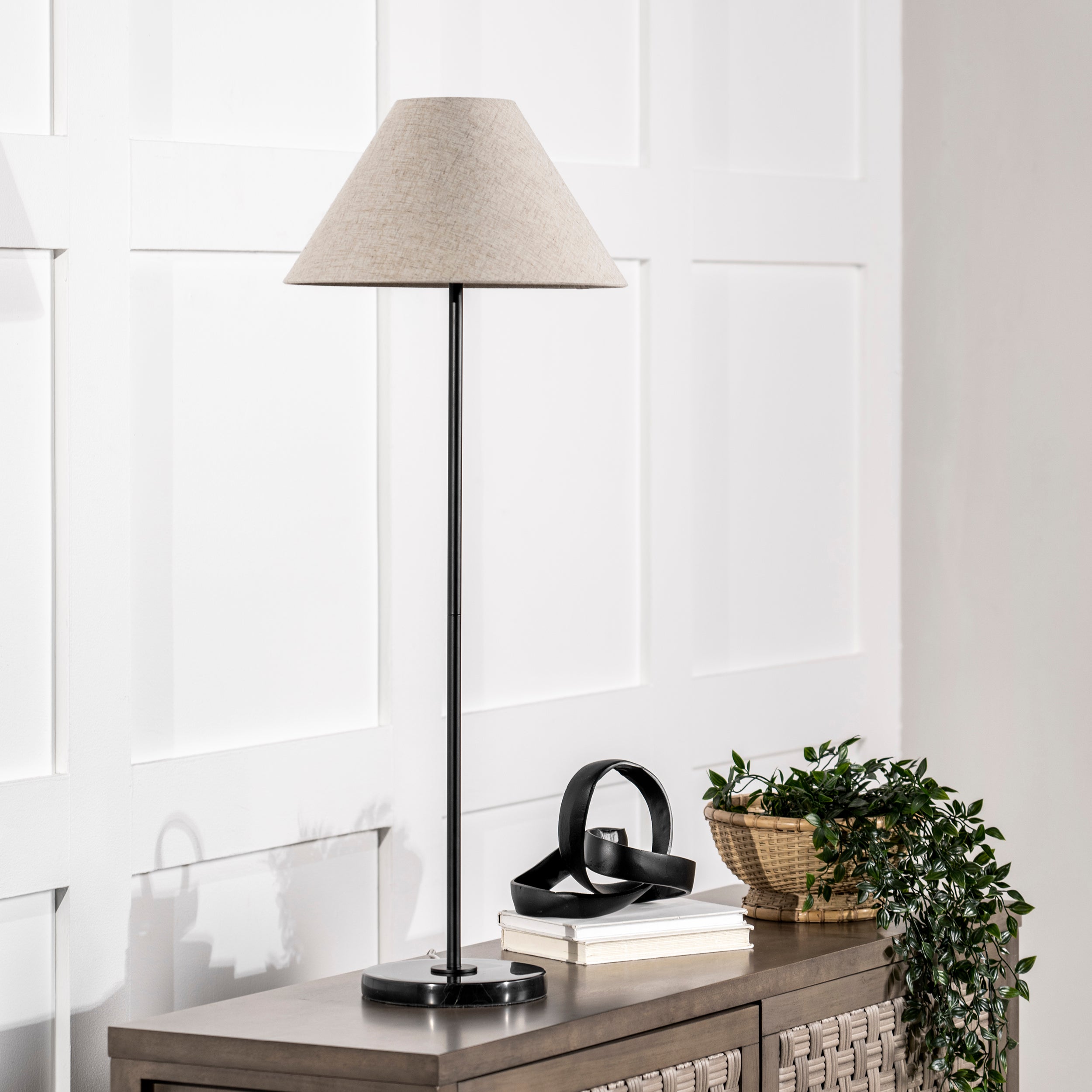38-inch Marble/Iron Torchiere Table Lamp - Image 3