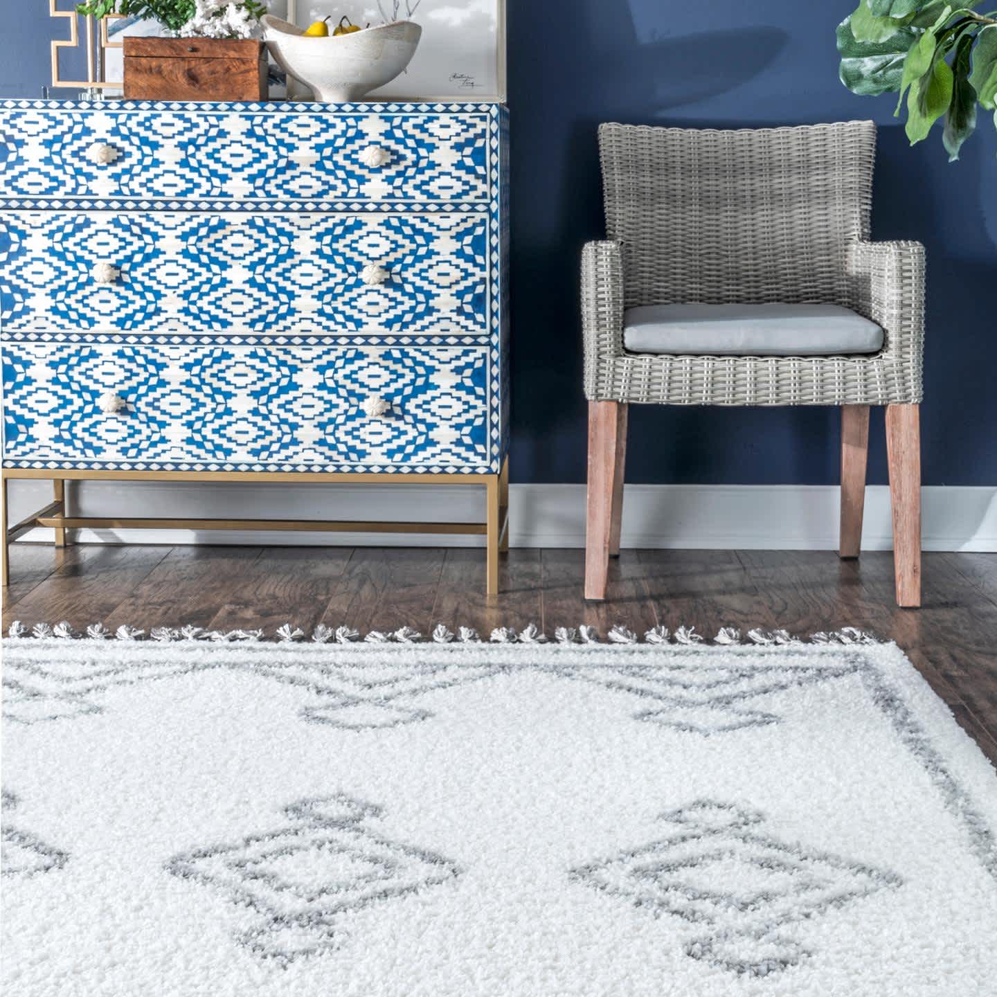 Mackie Moroccan Diamond Tassel Area Rug - Image 19