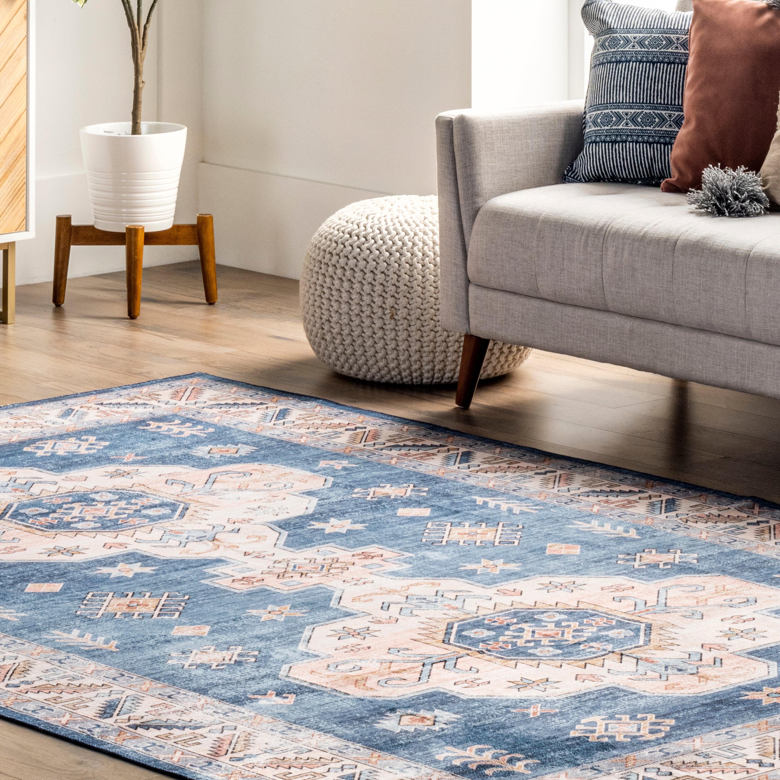 Norma Machine Washable Traditional Medallion Area Rug - Image 9