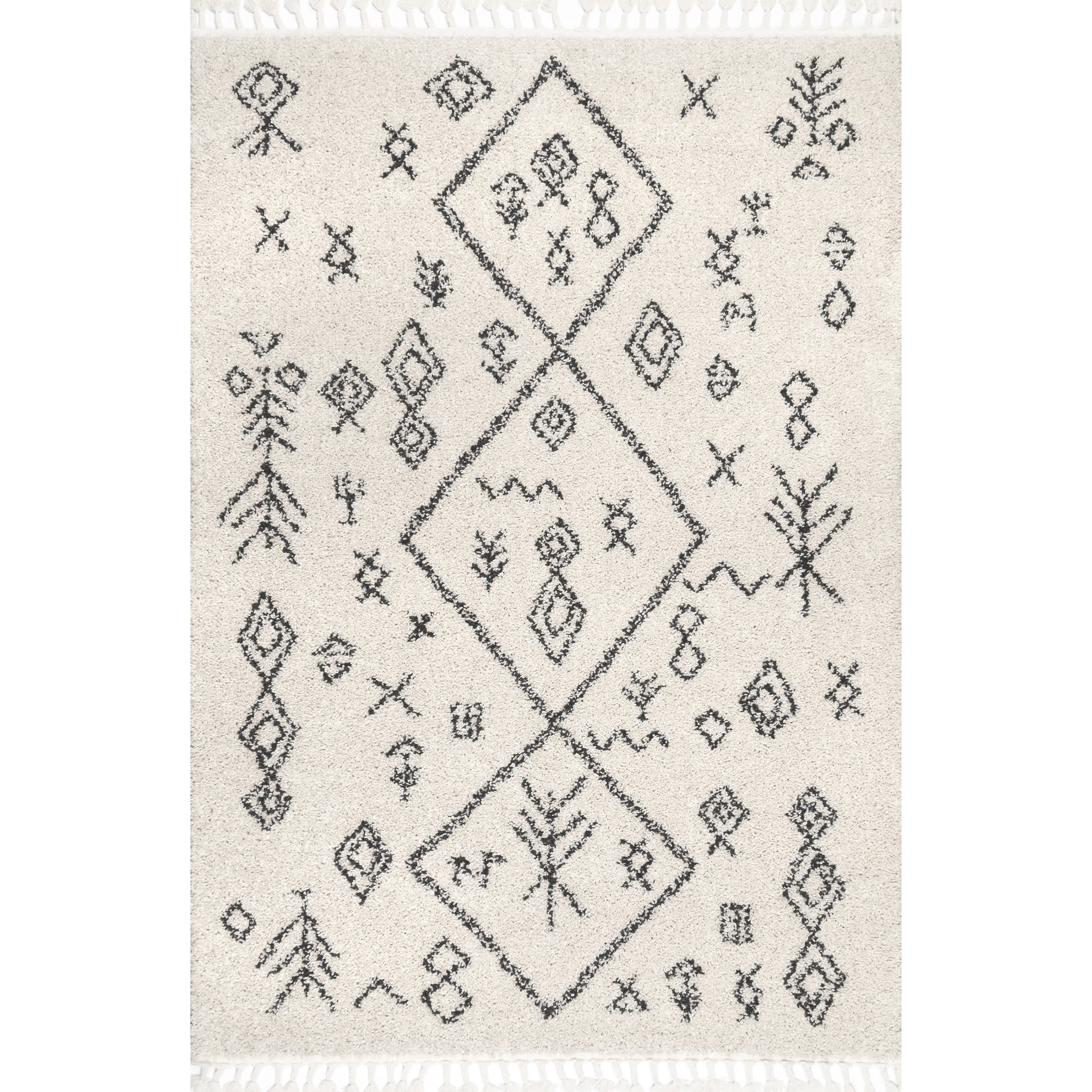 Kayla Moroccan Abstract Tassel Rug