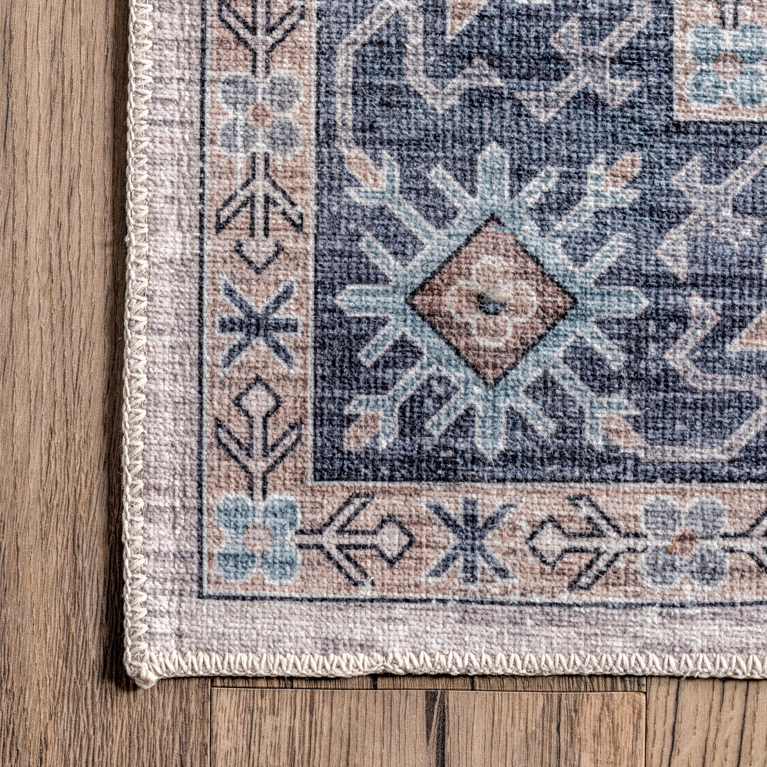 Finley Machine Washable Vintage Distressed Area Rug - Image 5