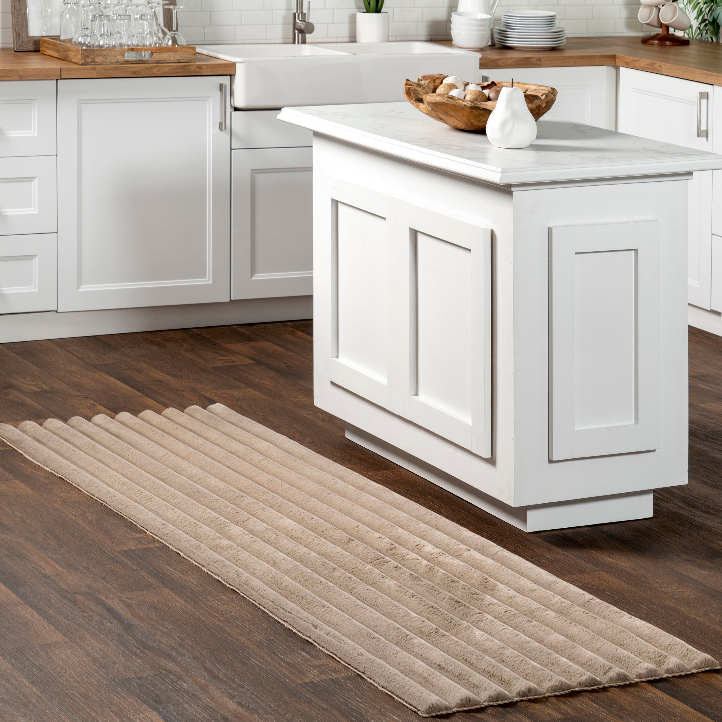 Kai Stripe Faux Rabbit Machine Washable Area Rug - Image 30