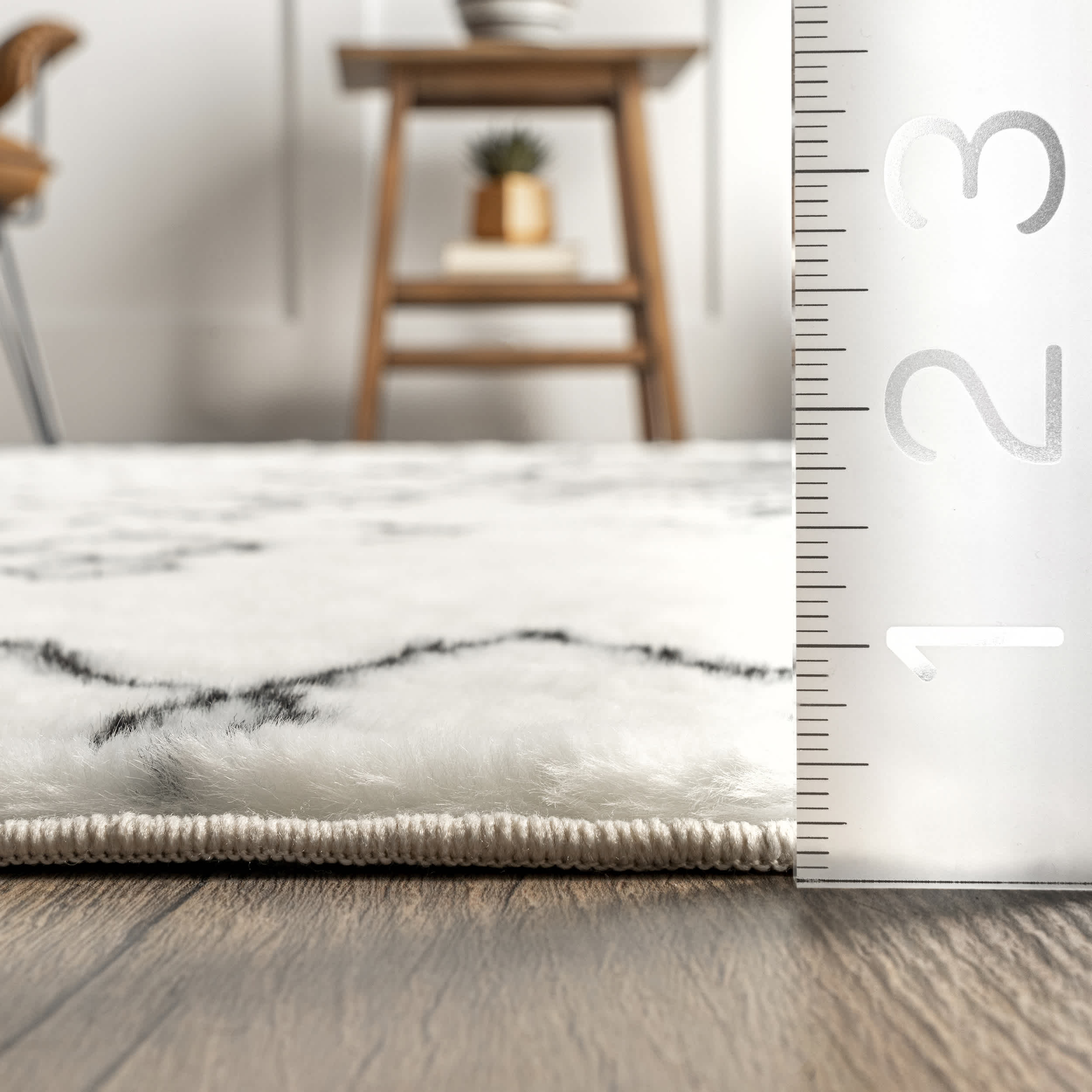 Tribal Striped Washable Shag Area Rug - Image 3