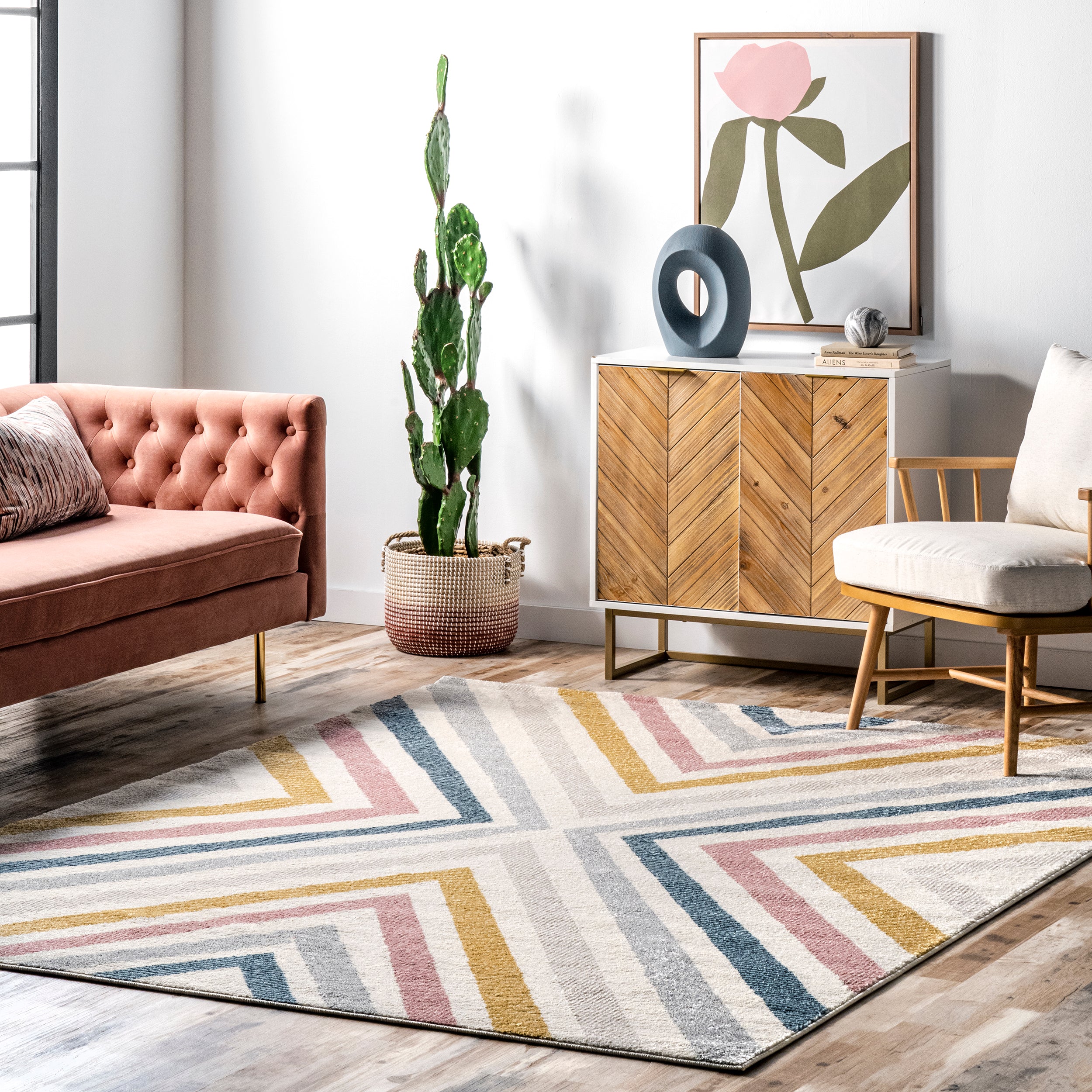 Neveah Contemporary Chevron Area Rug - Image 2