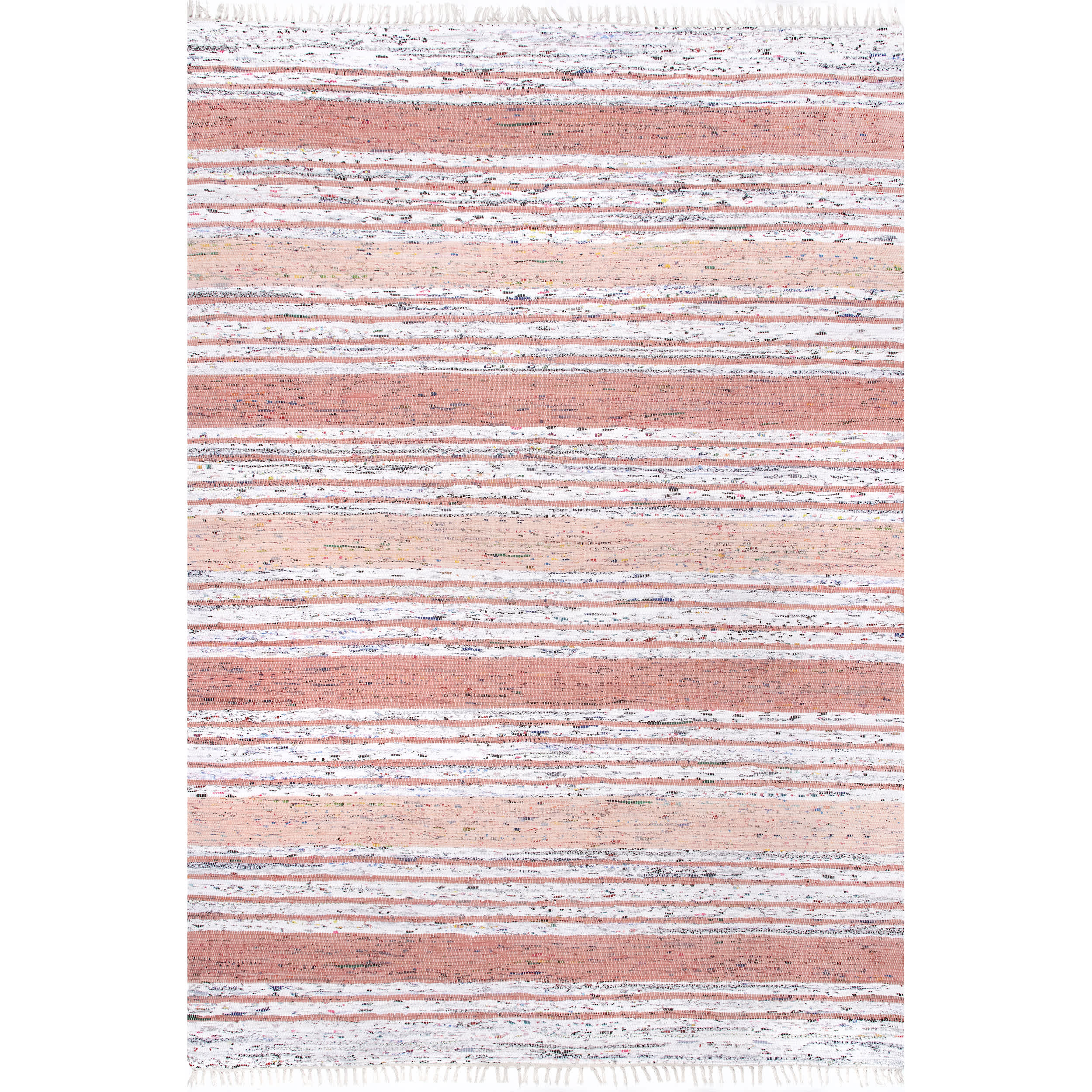 Seraphina Mottled Stipe Cotton Tassel Area Rug - Image 3
