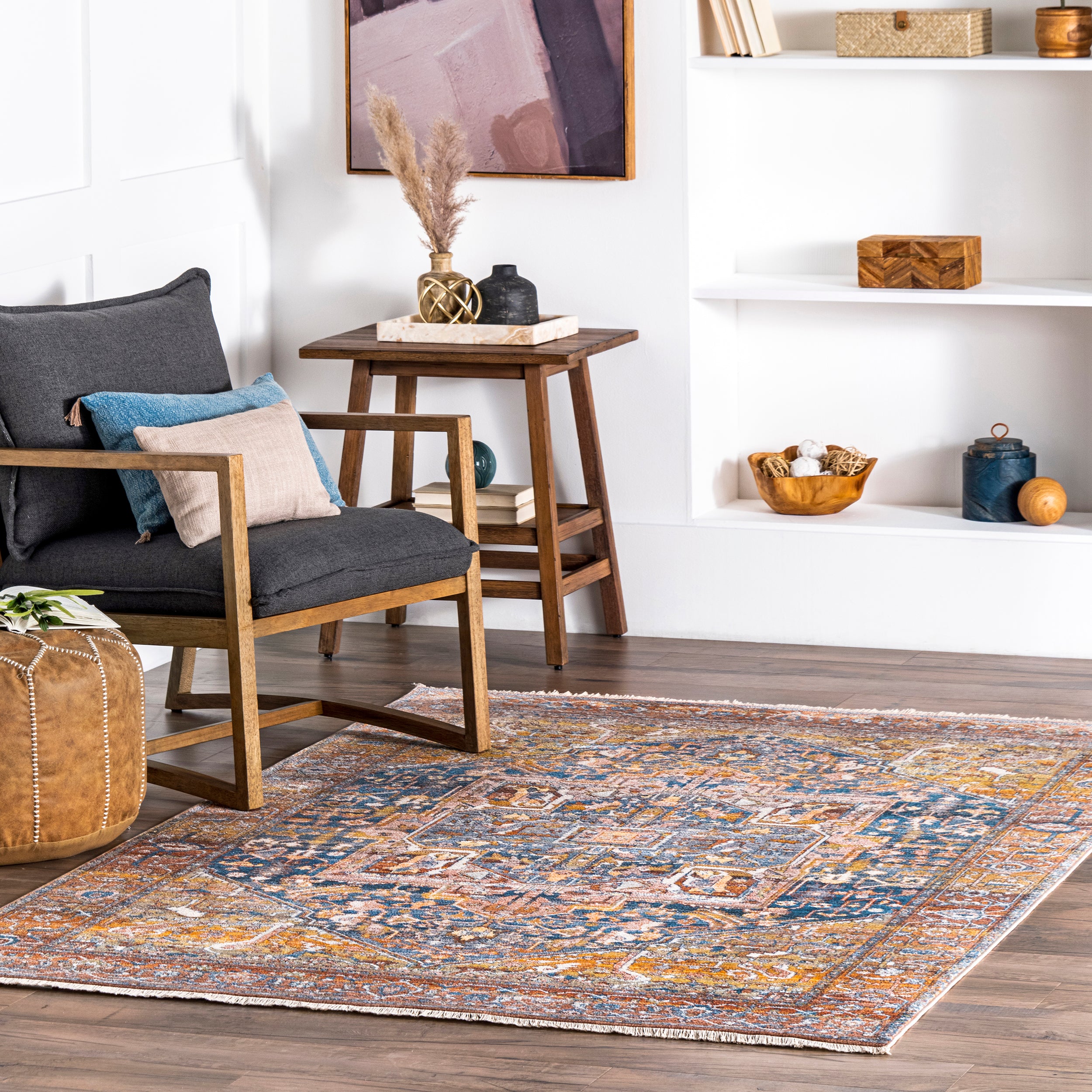 Harriet Vintage Medallion Fringe Area Rug - Image 2