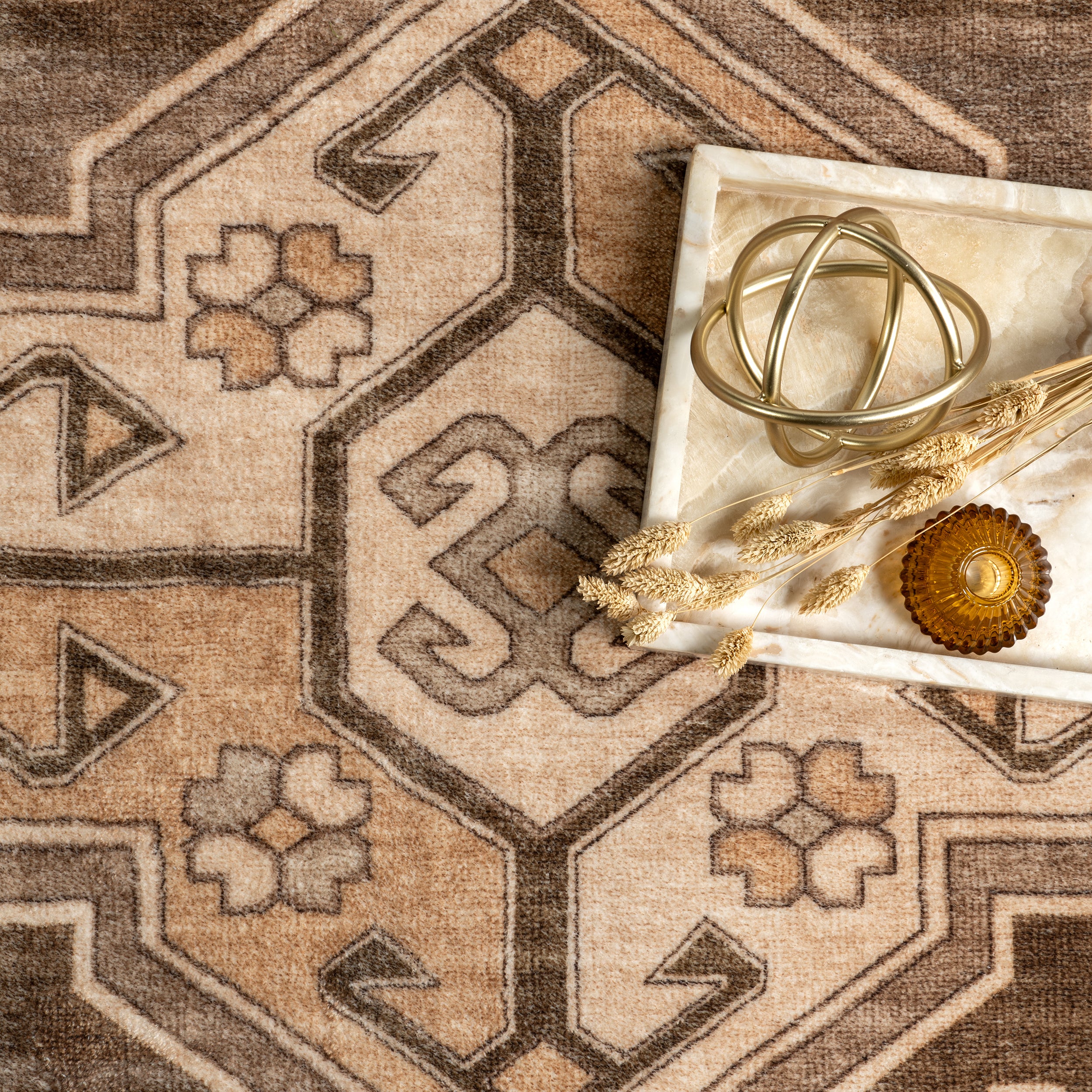 Peony Traditional Medallion Machine Washable Area Rug - Image 6