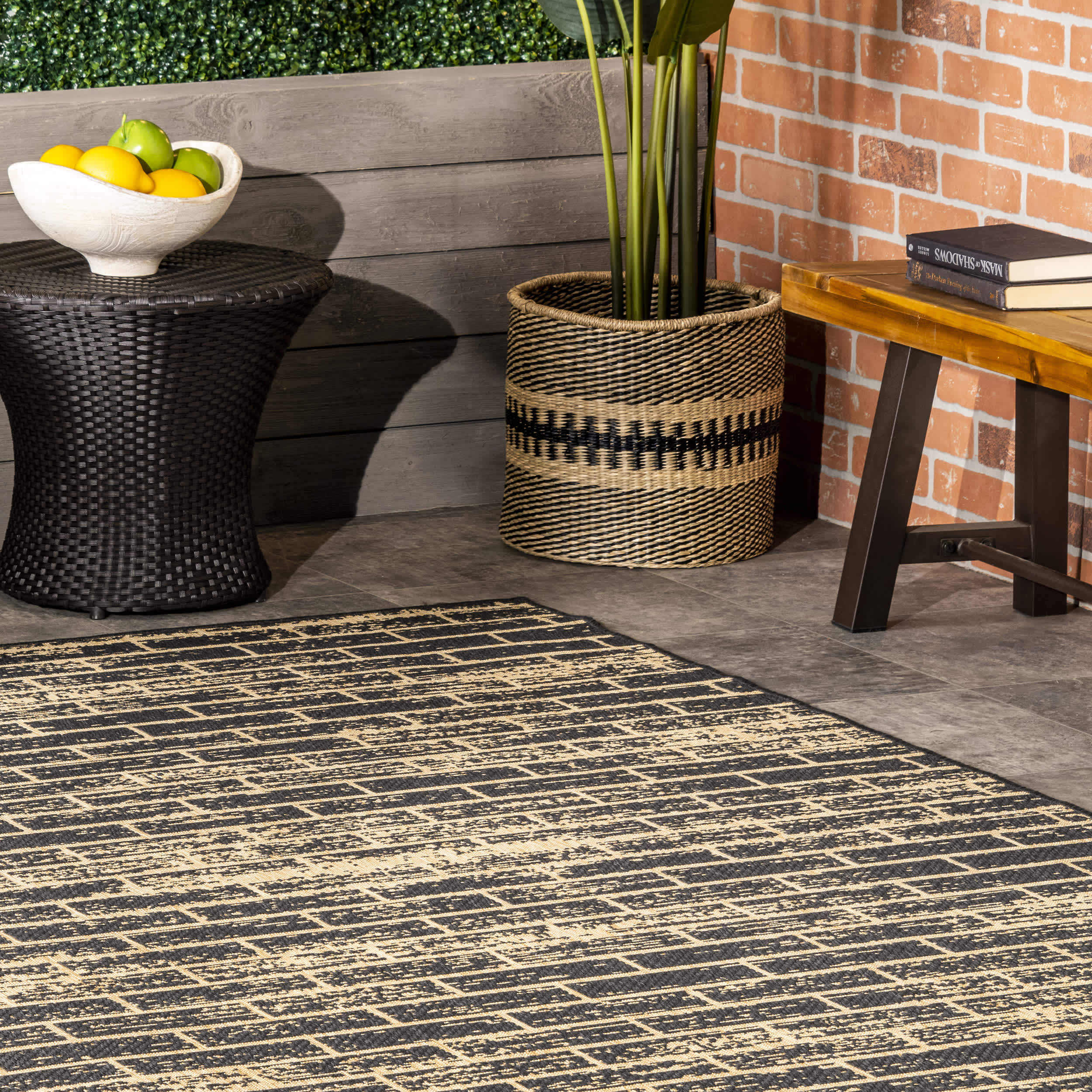 Justina Abstract Brick Indoor/Outdoor Area Rug - Image 9