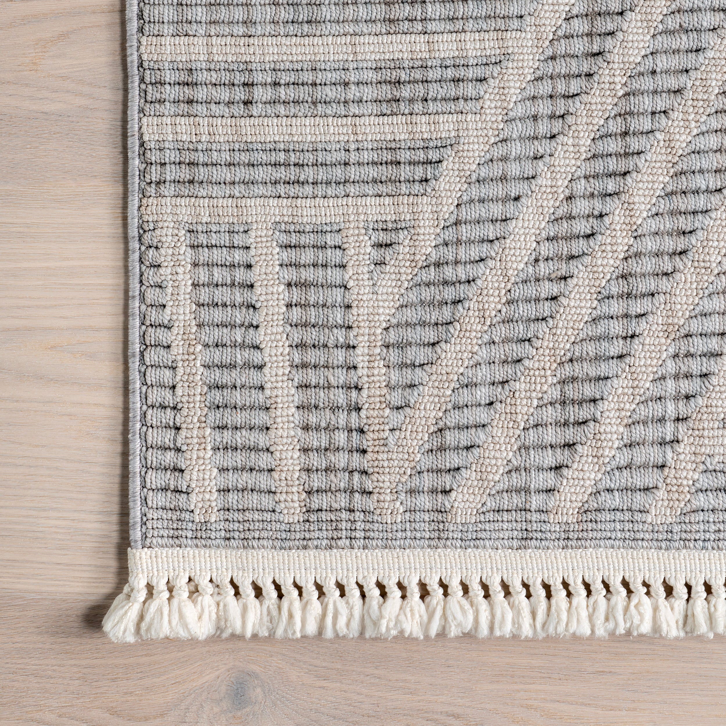 Esmeray Modern Geometric Tasseled Area Rug - Image 5