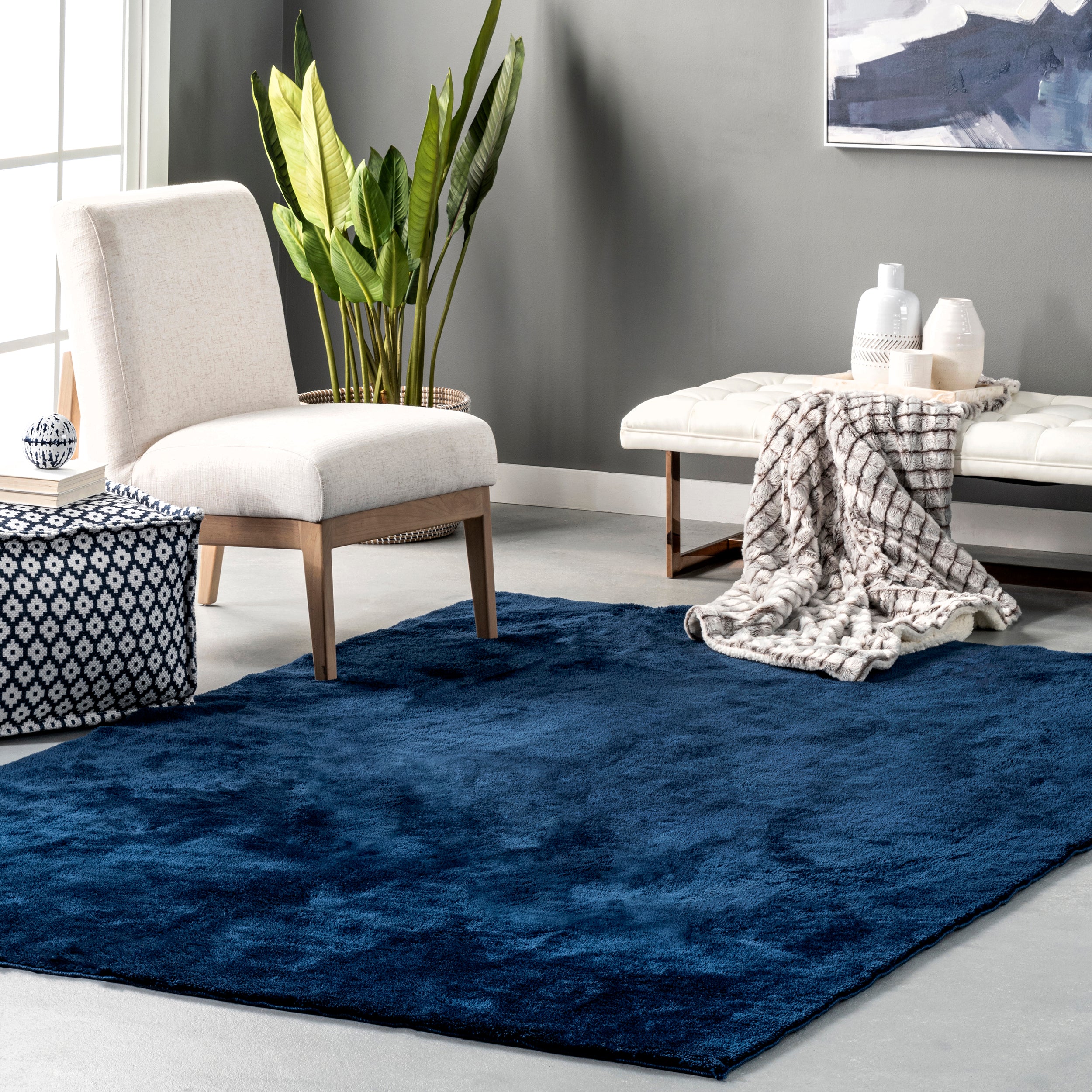 Loni Solid Machine Washable Shag Area Rug - Image 15