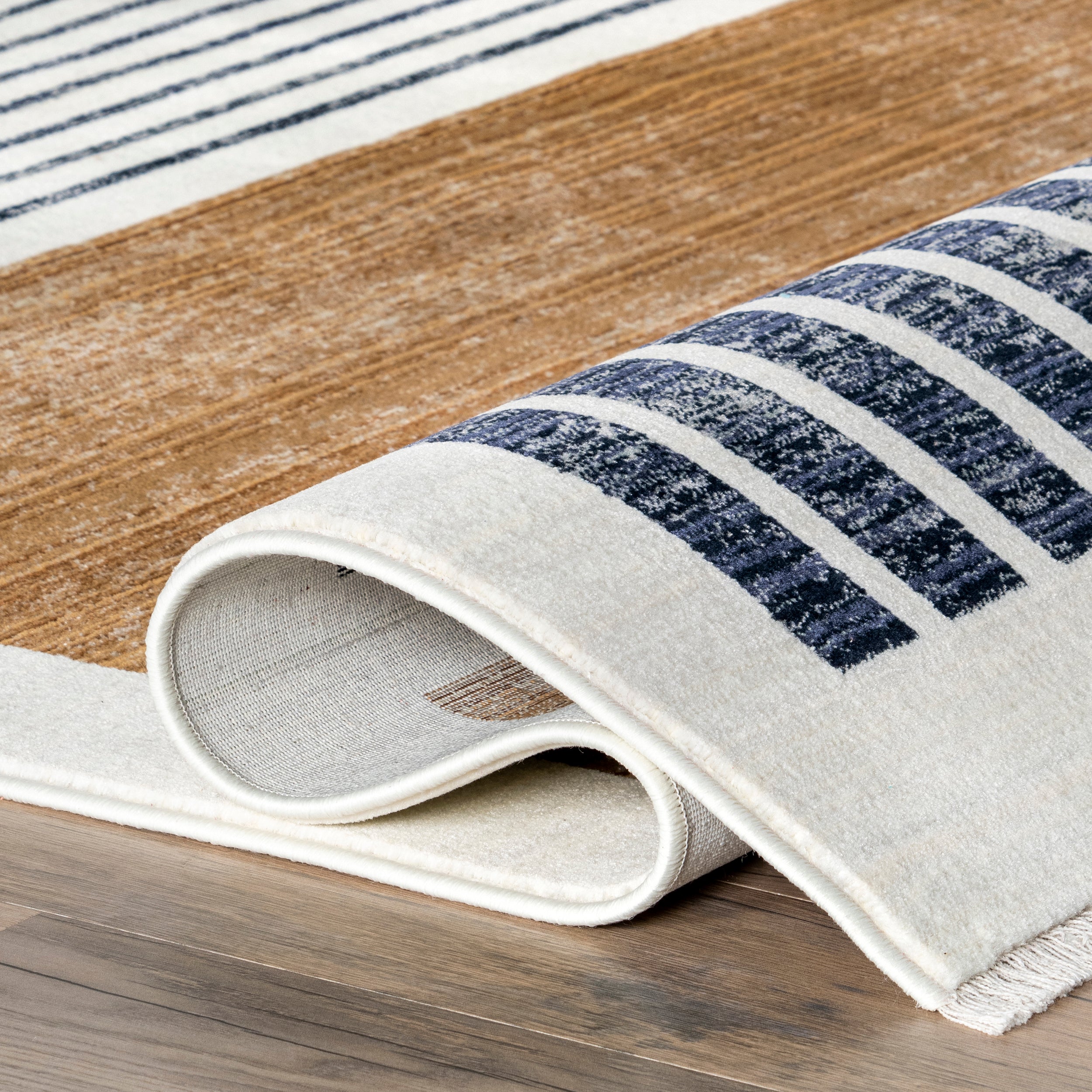 Keeva Modern Striped Fringe Area Rug - Image 4