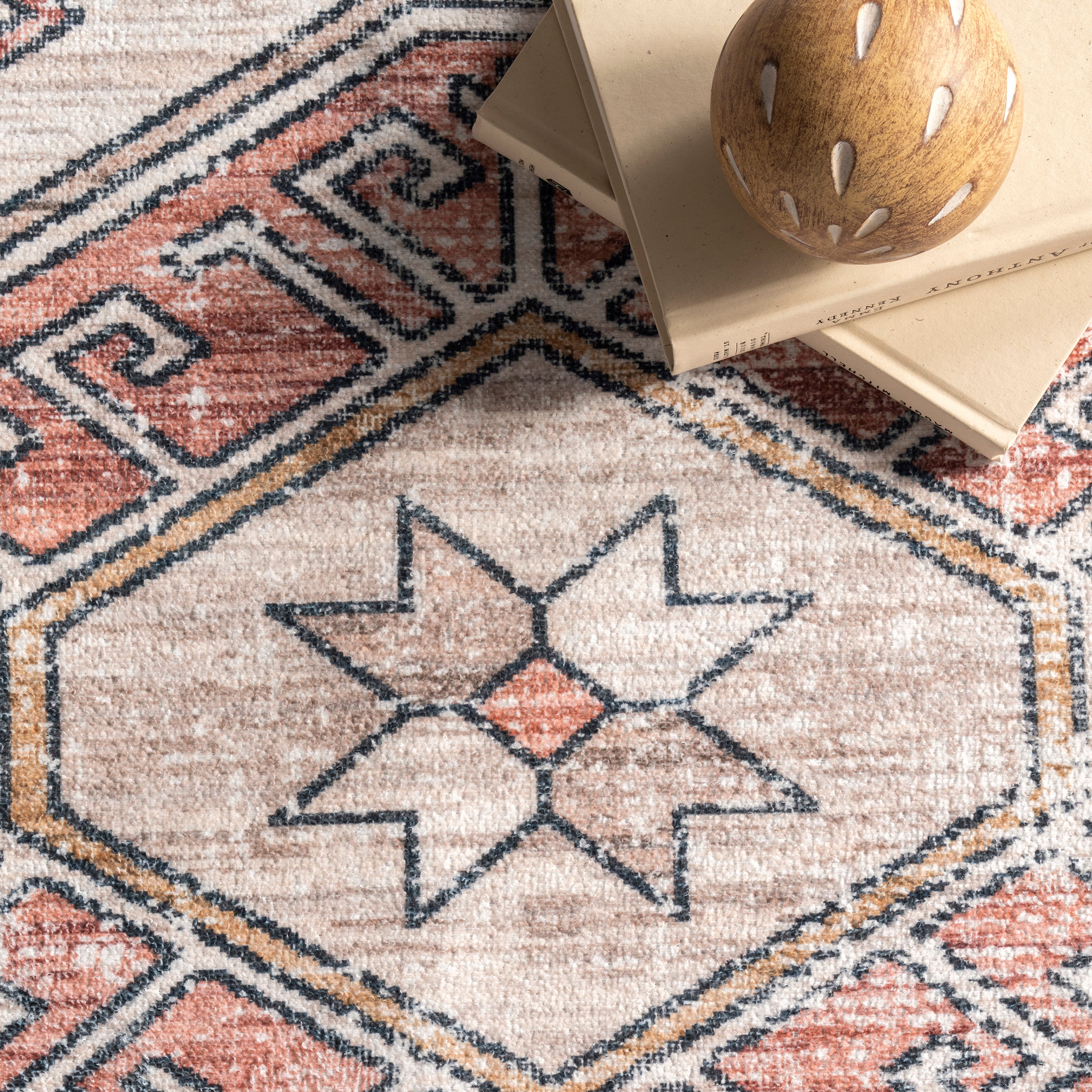 Mae Tribal Motif Machine Washable Area Rug - Image 6