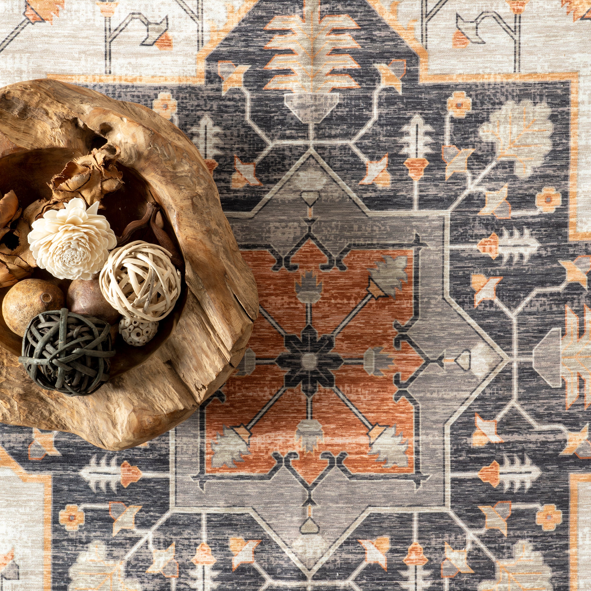 Cira Traditional Vintage Machine Washable Area Rug - Image 6