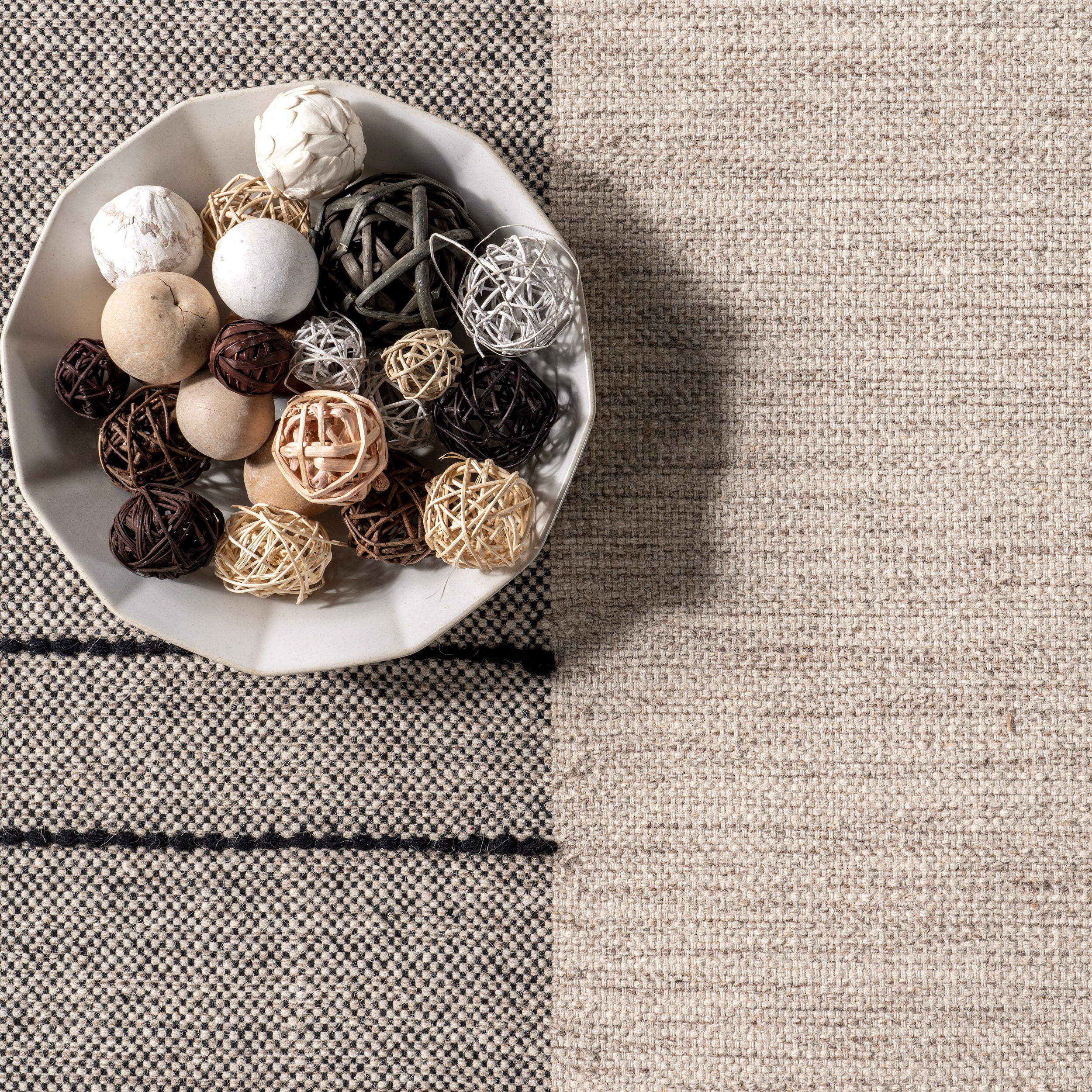 Karlene Modern Striped Wool Tasseled Area Rug - Image 6