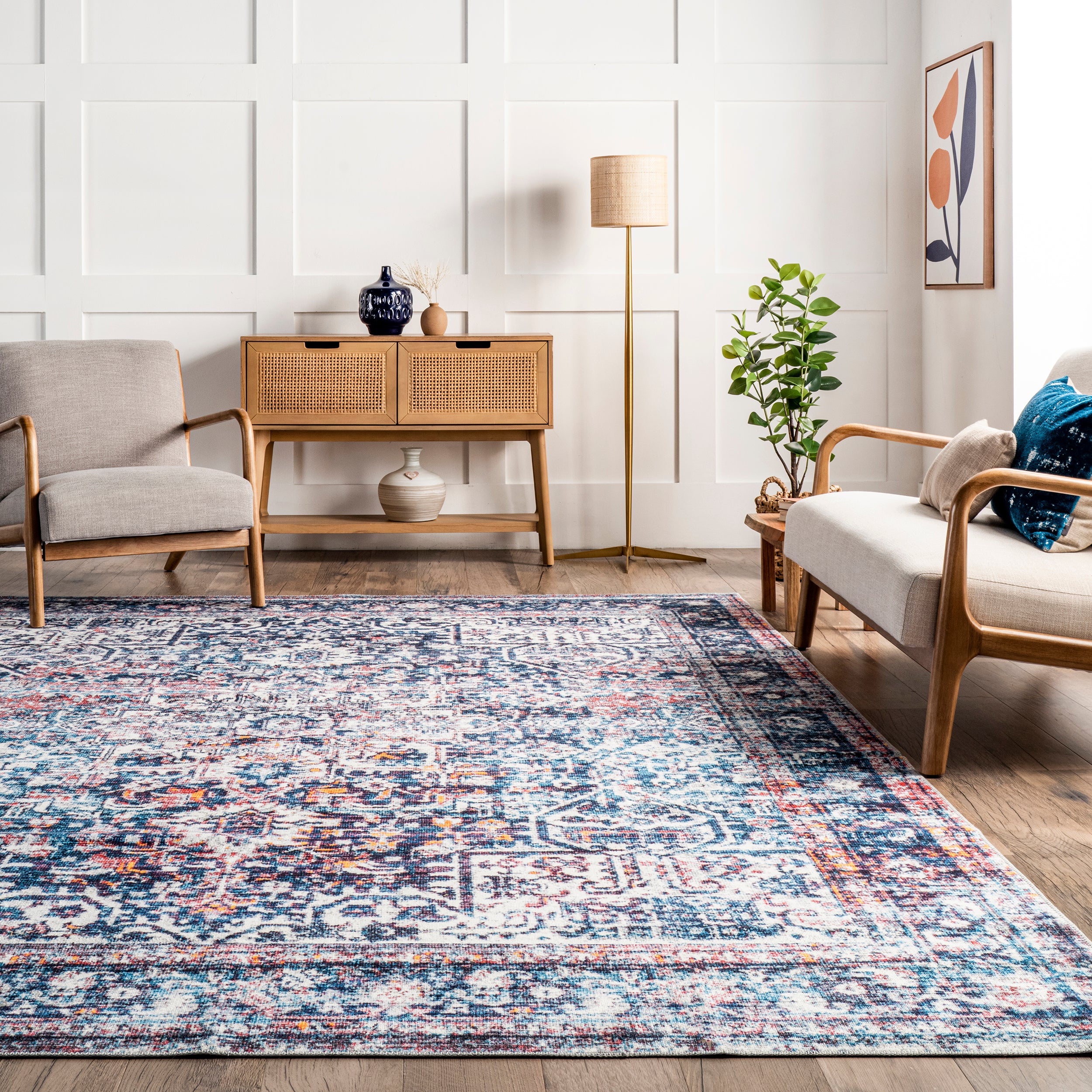 Kasi Vintage Persian Machine Washable Area Rug - Image 8