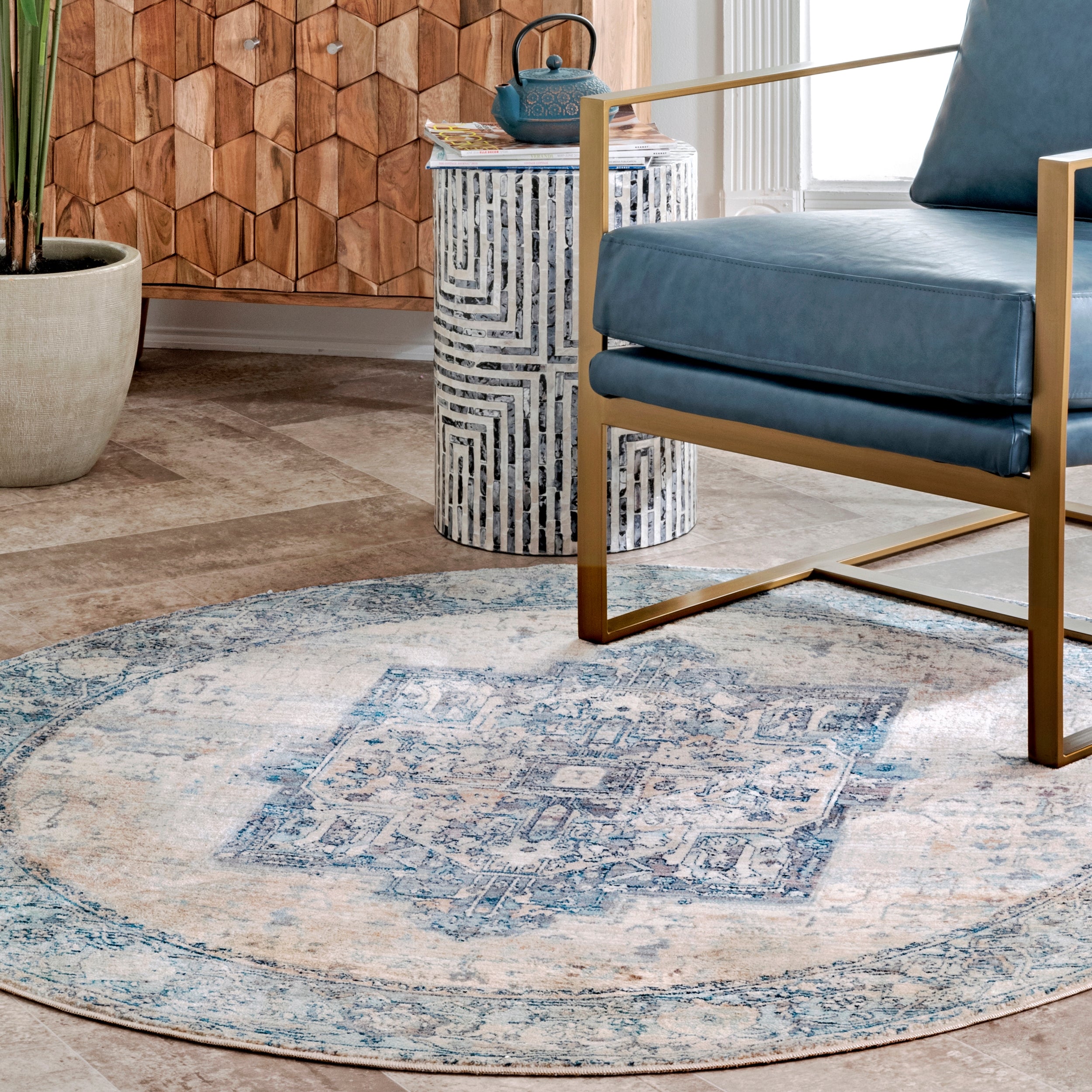Harriet Vintage Medallion Fringe Area Rug - Image 27
