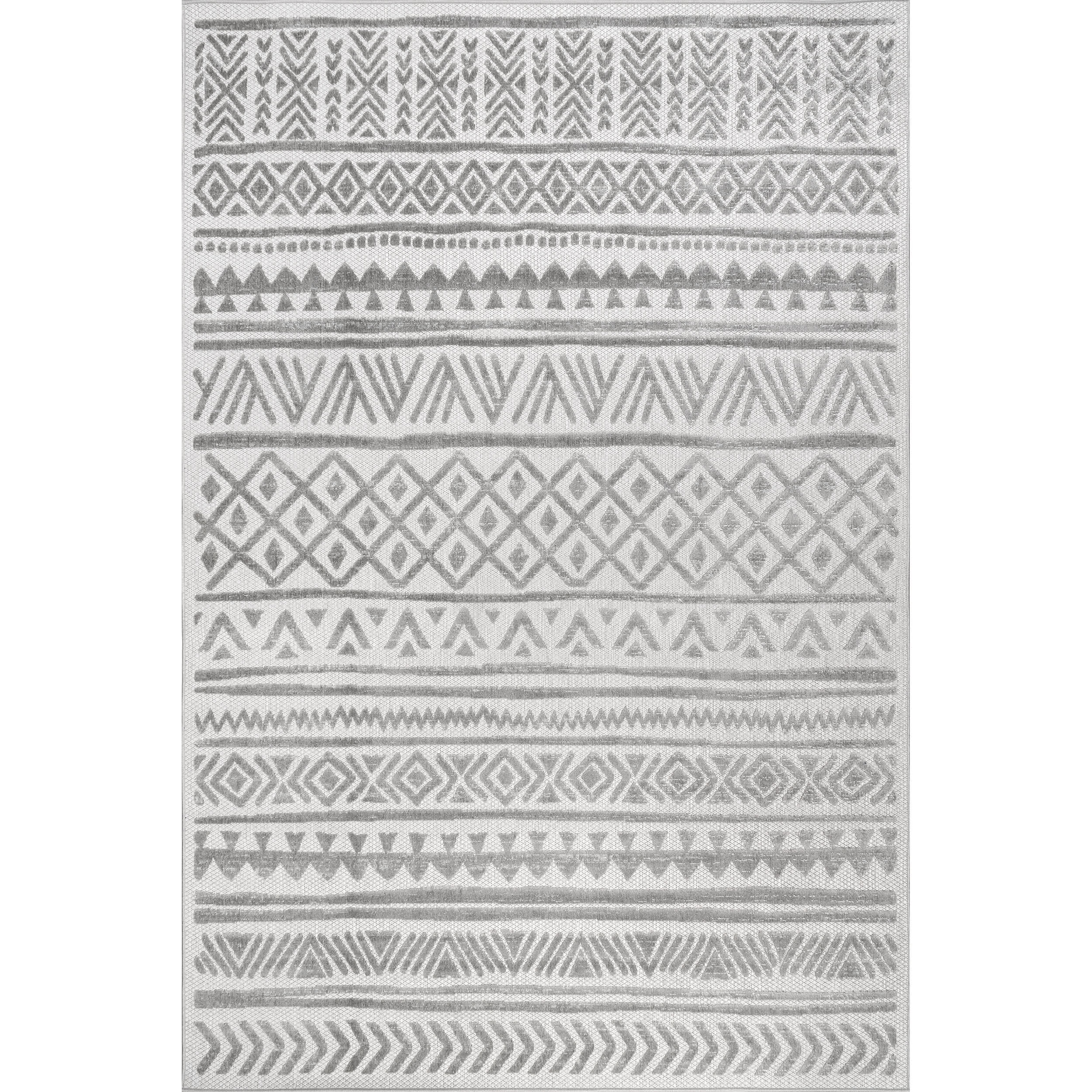 Mikala Raised Tribal Indoor/Outdoor Area Rug