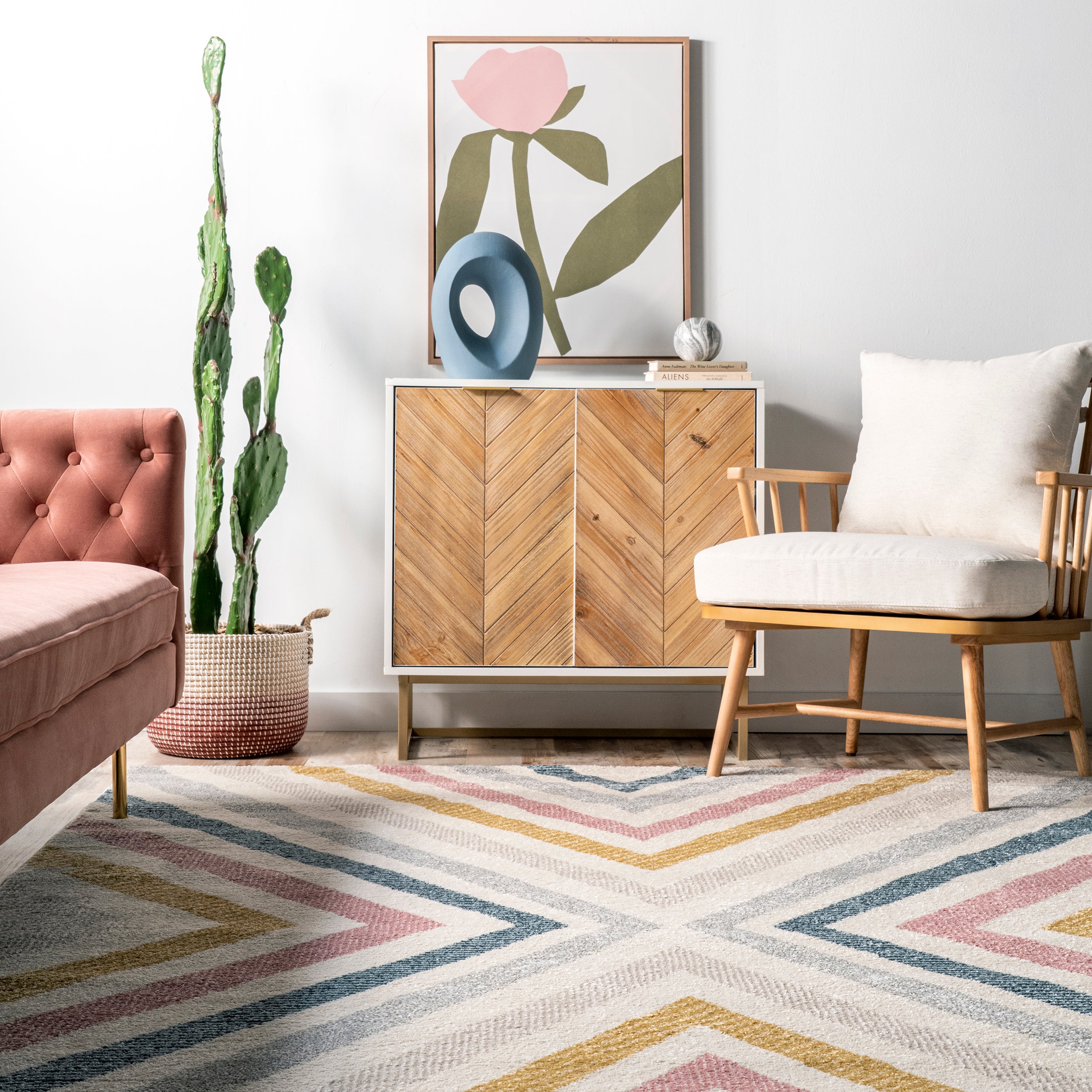Neveah Contemporary Chevron Area Rug - Image 8