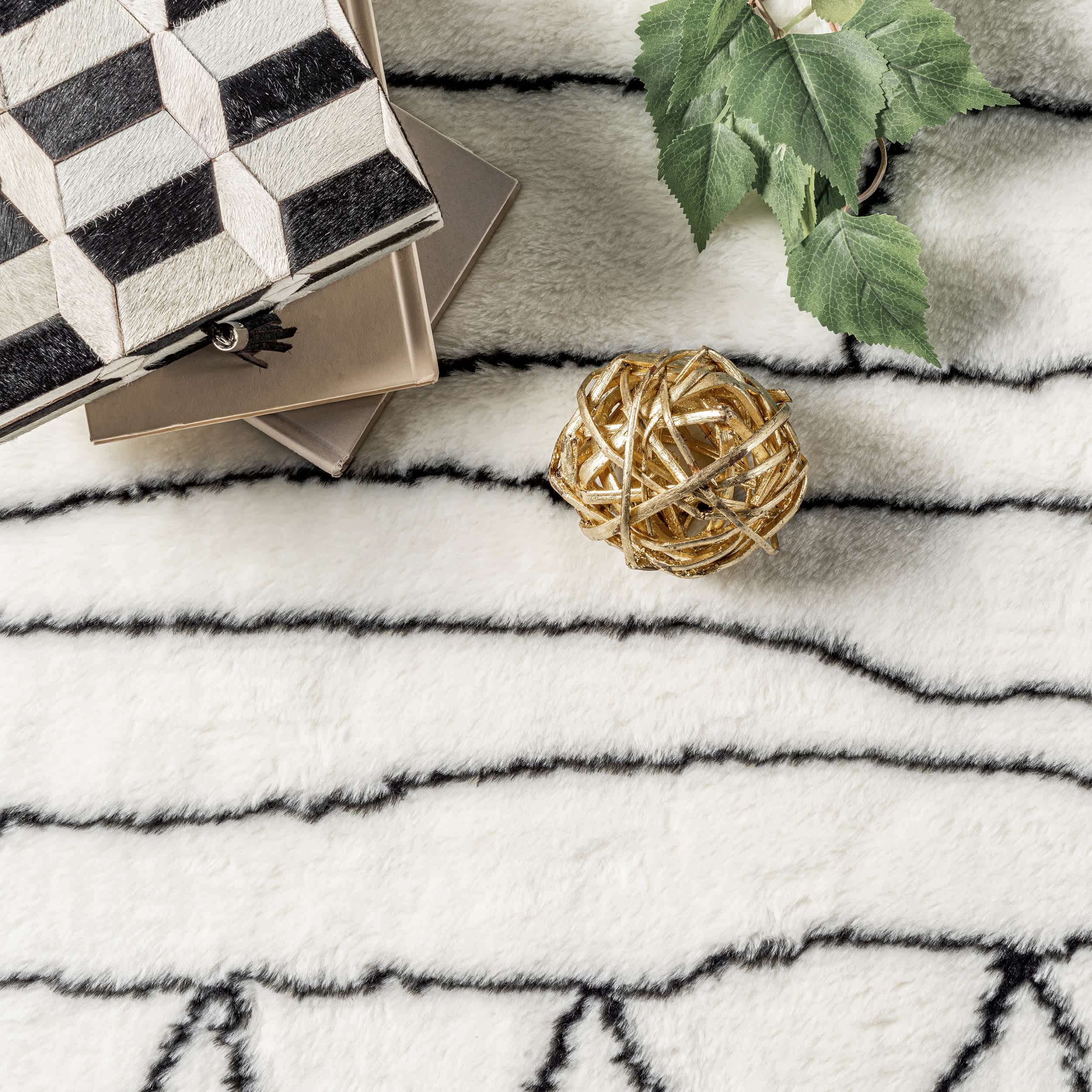 Ethnic Striped Washable Shag Area Rug - Image 6