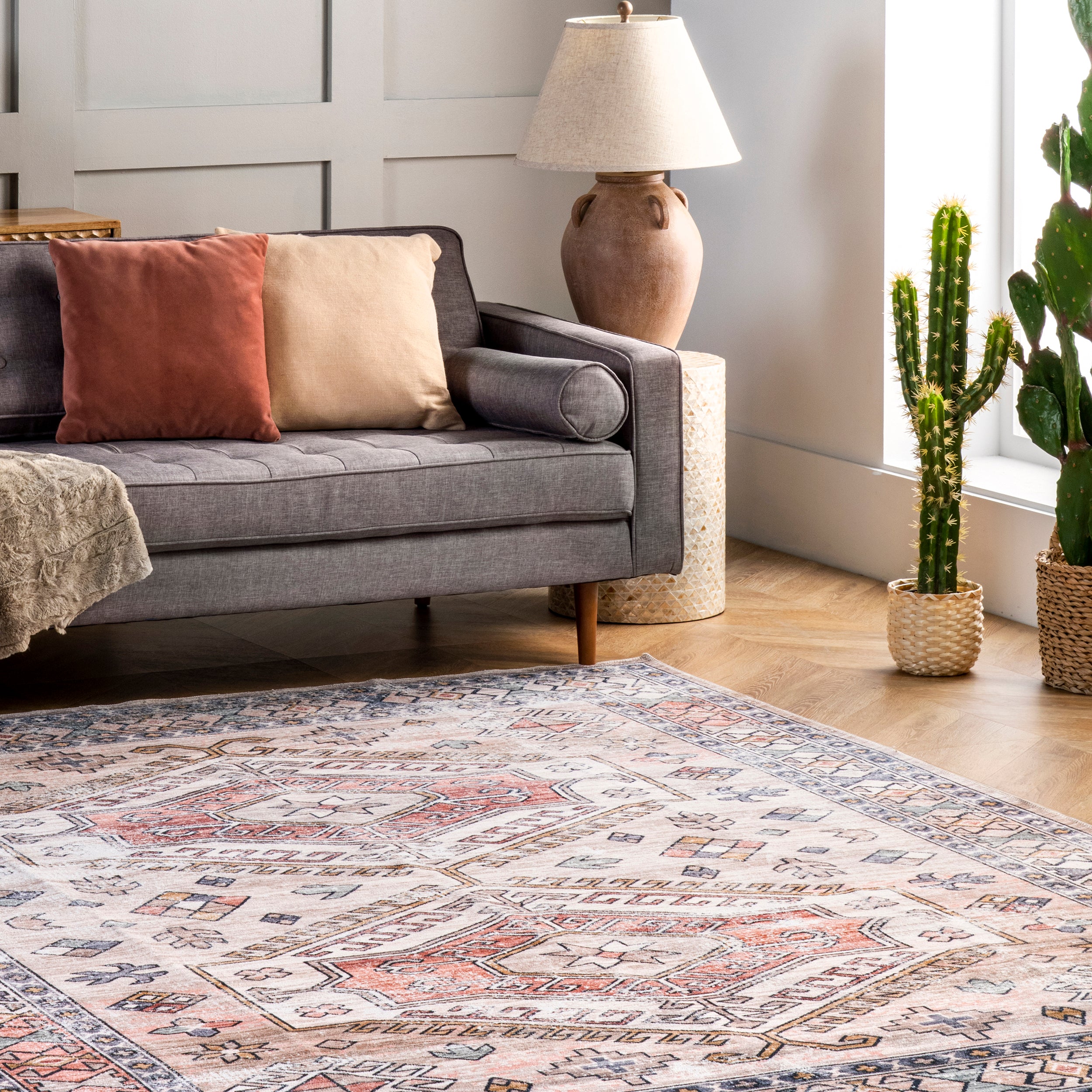Mae Tribal Motif Machine Washable Area Rug - Image 9