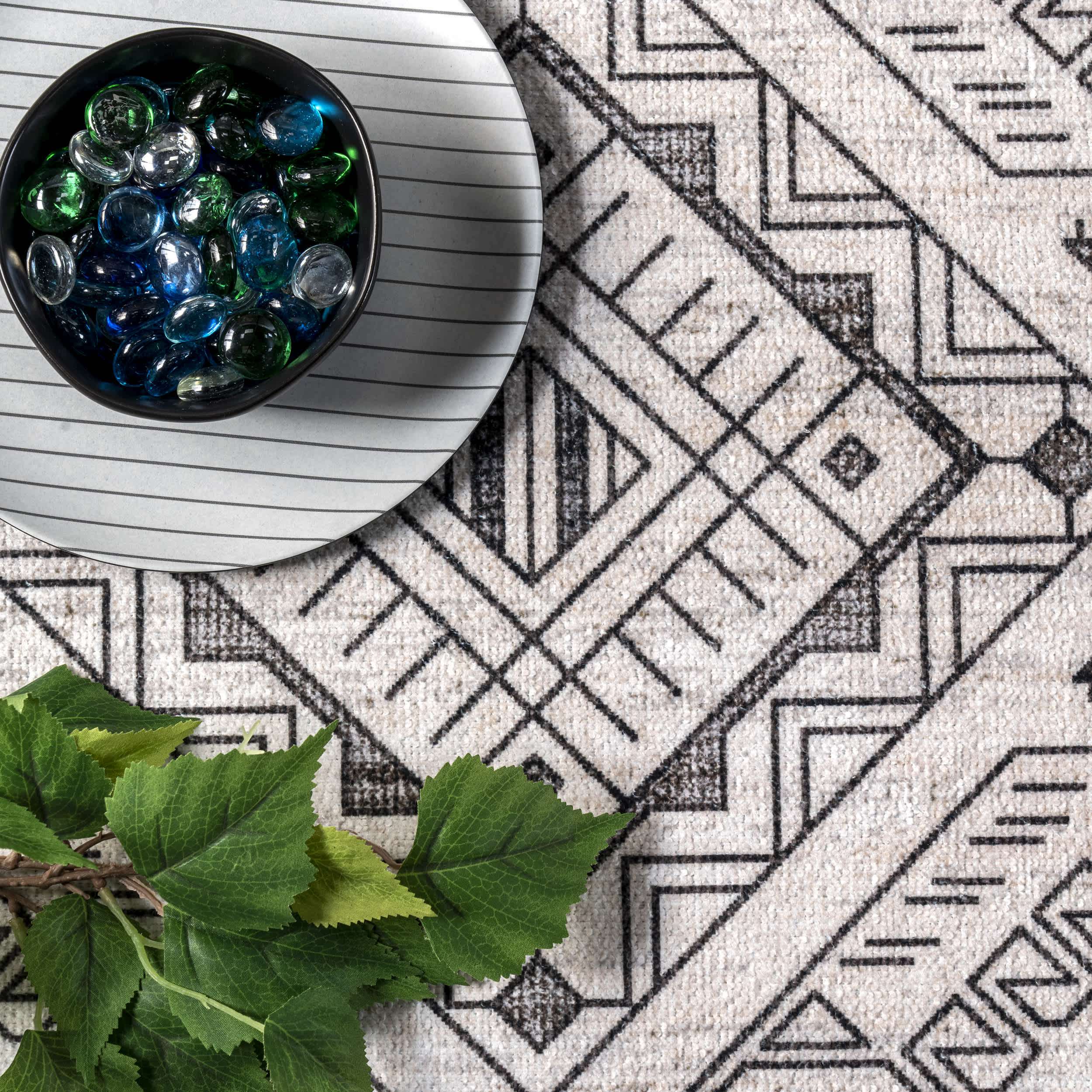 Marley Geometric Bordered Area Rug - Image 6