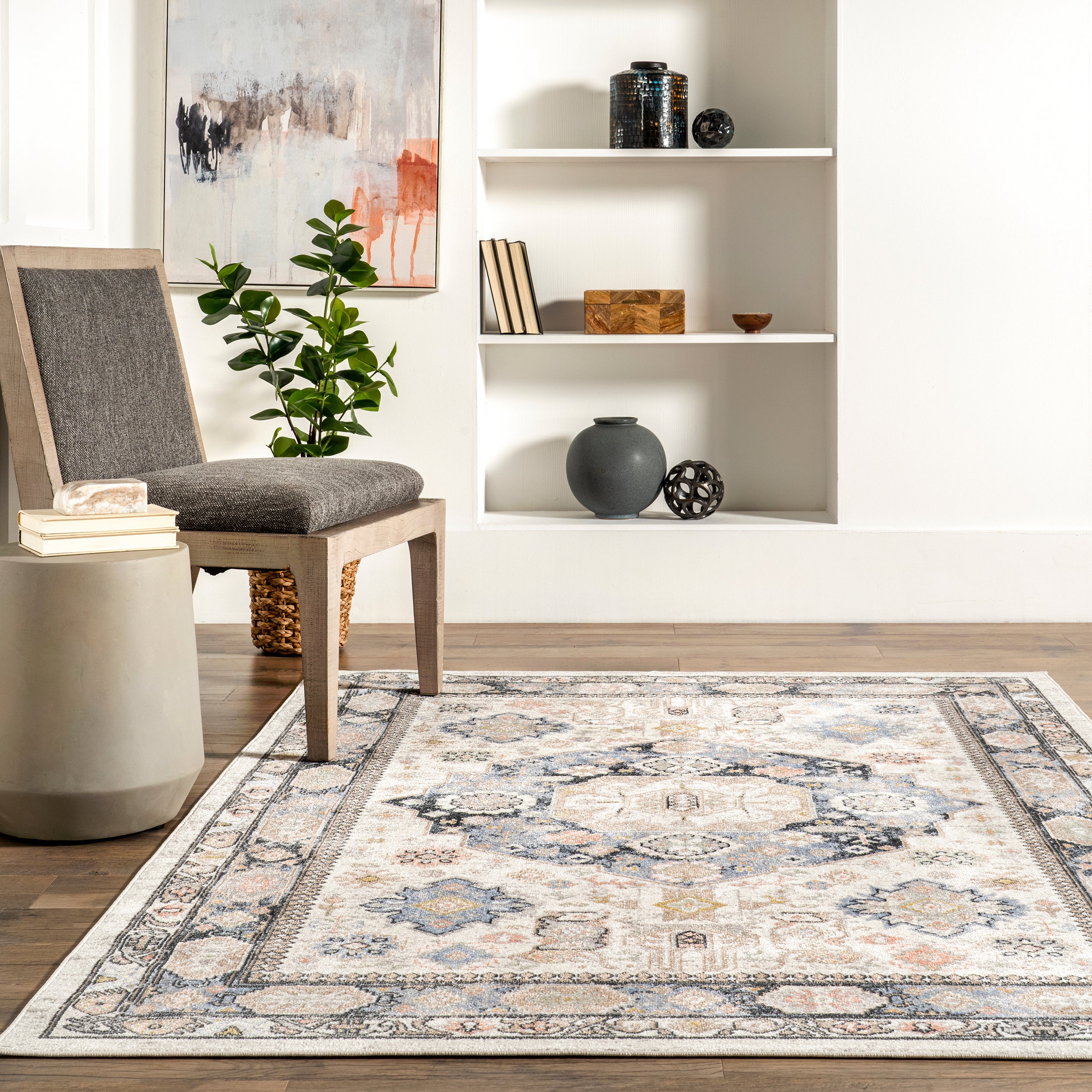 Lesia Persian Medallion Machine Washable Area Rug - Image 8