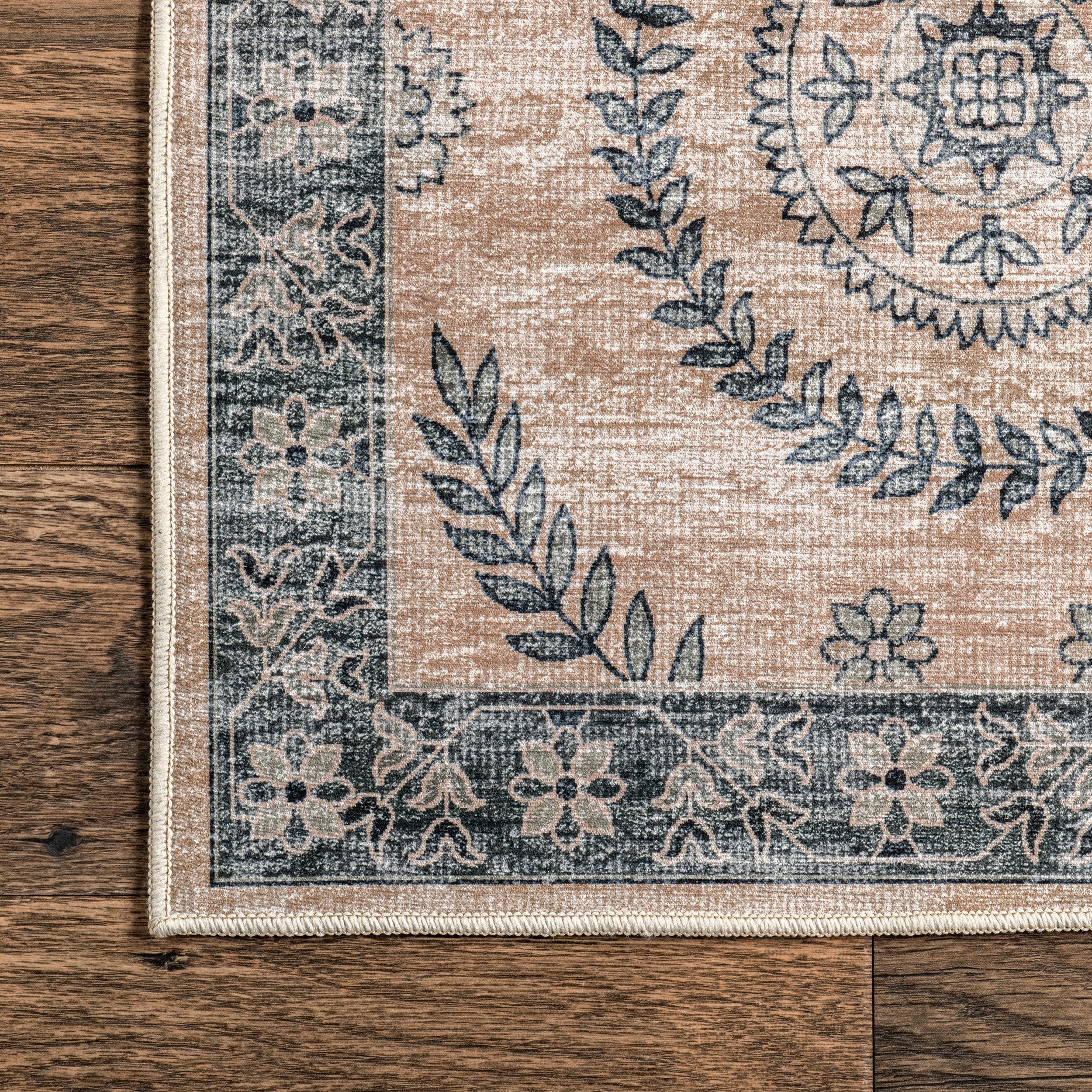 Kirsi Vintage Medallions Machine Washable Area Rug - Image 14
