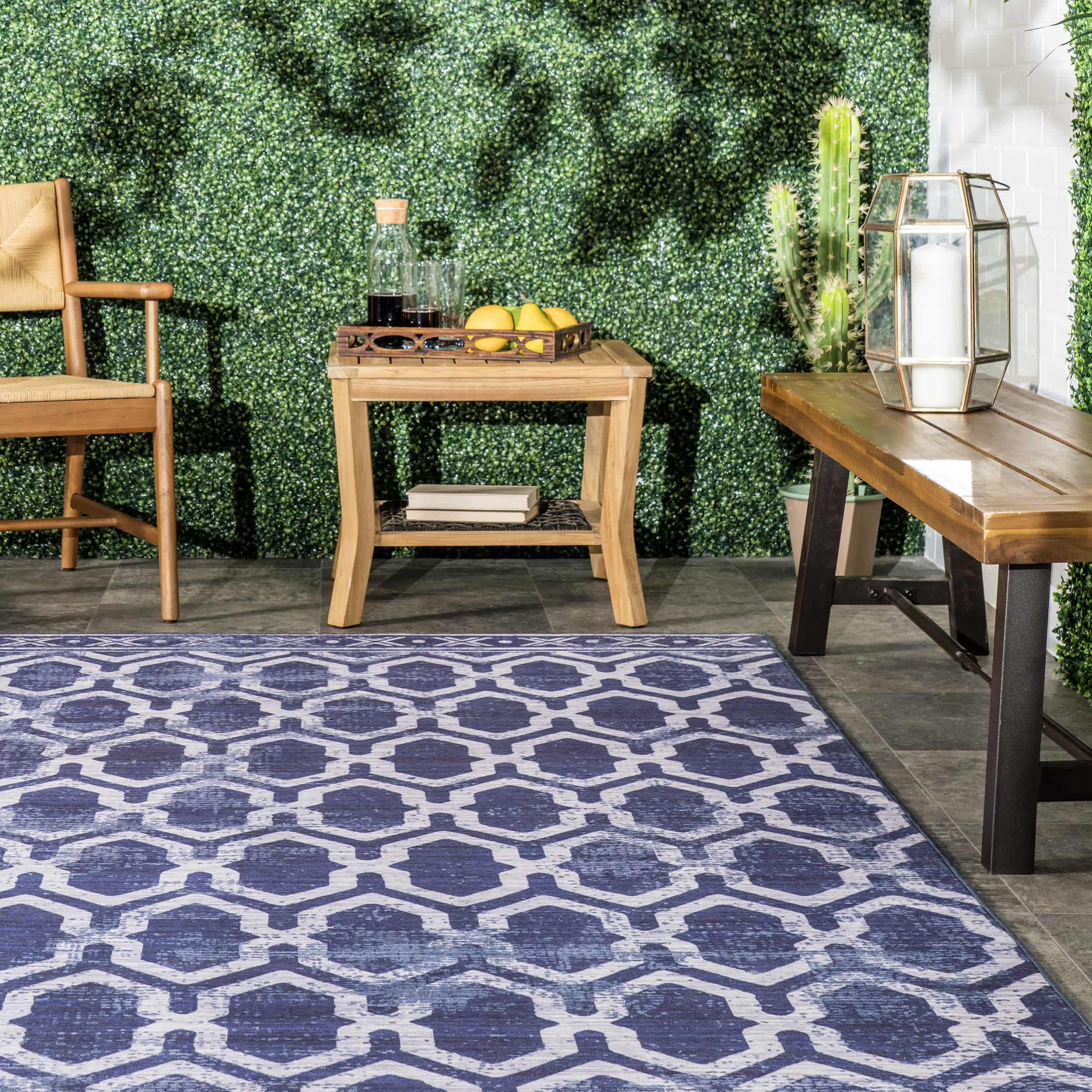 Fae Geometric Machine Washable Indoor/Outdoor Area Rug - Image 8