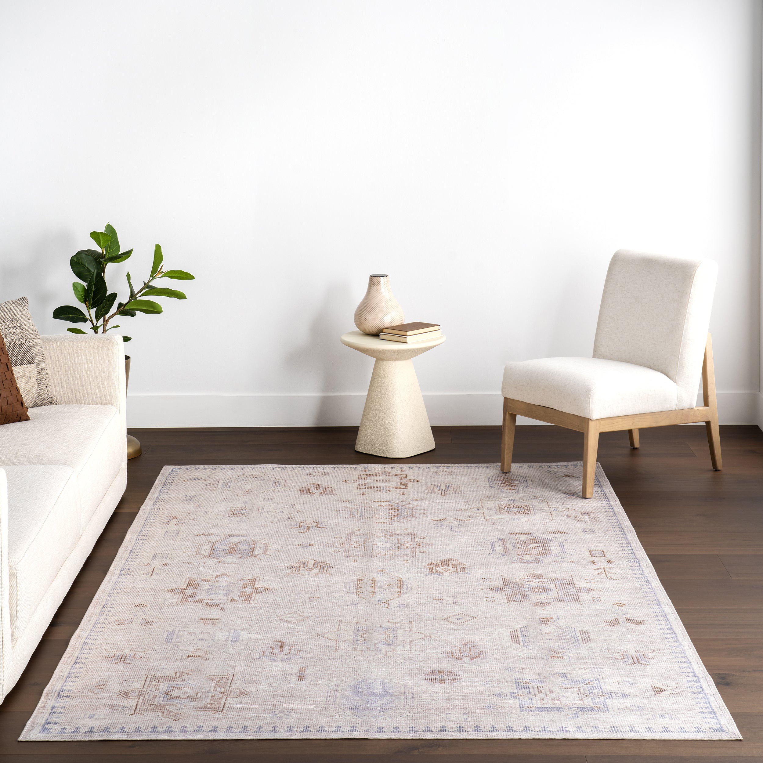 Vivica SplashGuard Faded Medallion Machine Washable Area Rug - Image 9