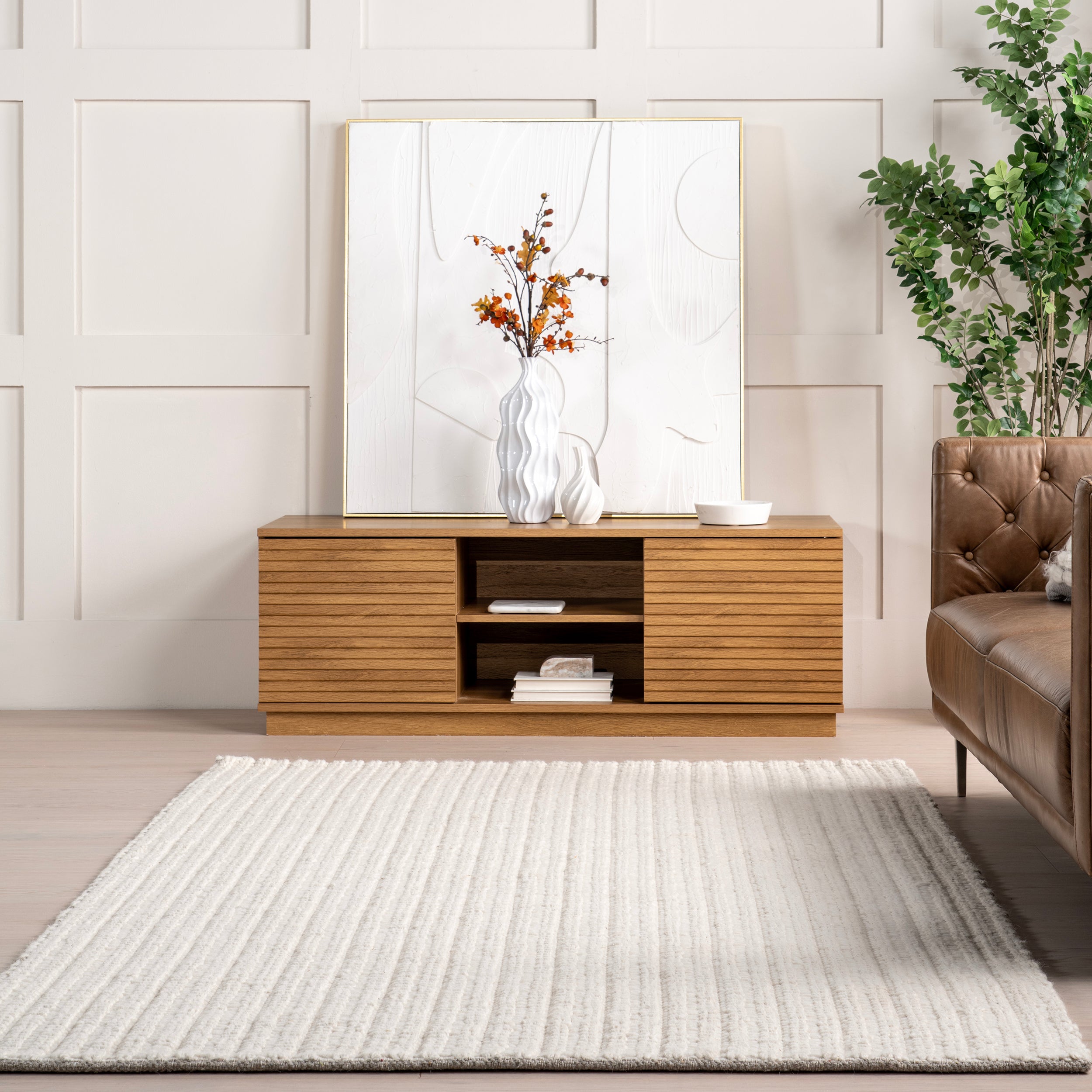 Aaleigha Casual Striped Wool Area Rug - Image 17