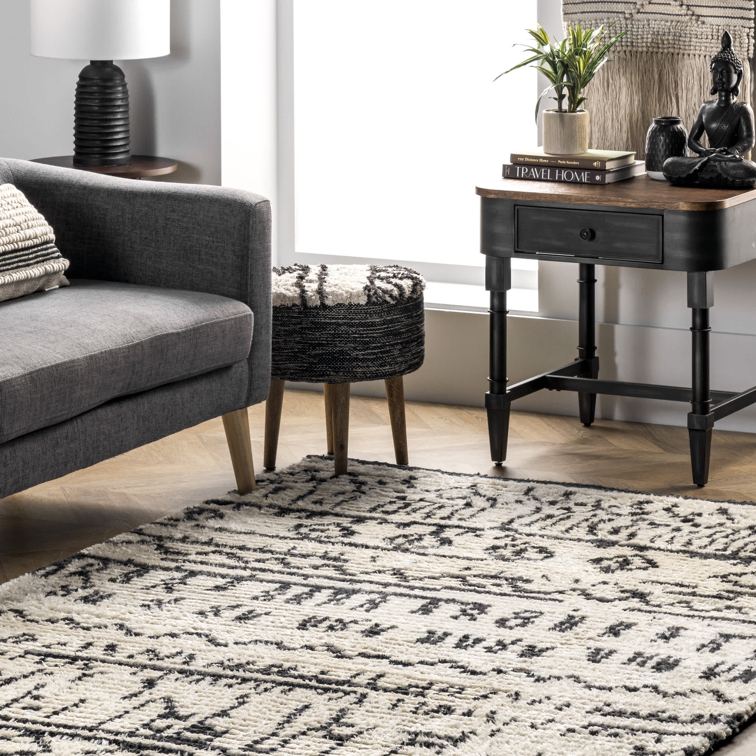 Tessa Tribal Soft Shag Fringe Area Rug - Image 9