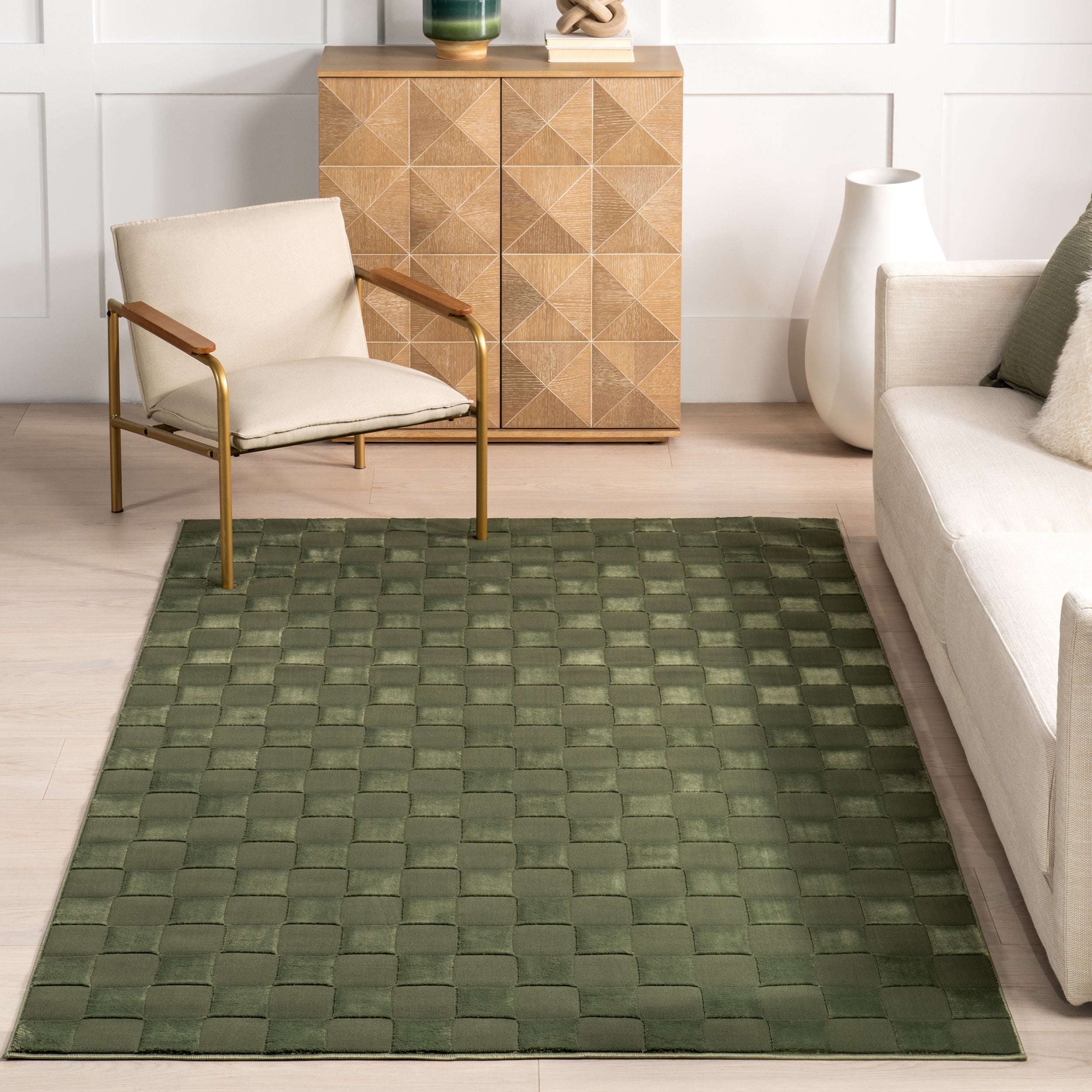 Alaiya Checkered Machine Washable Area Rug - Image 8