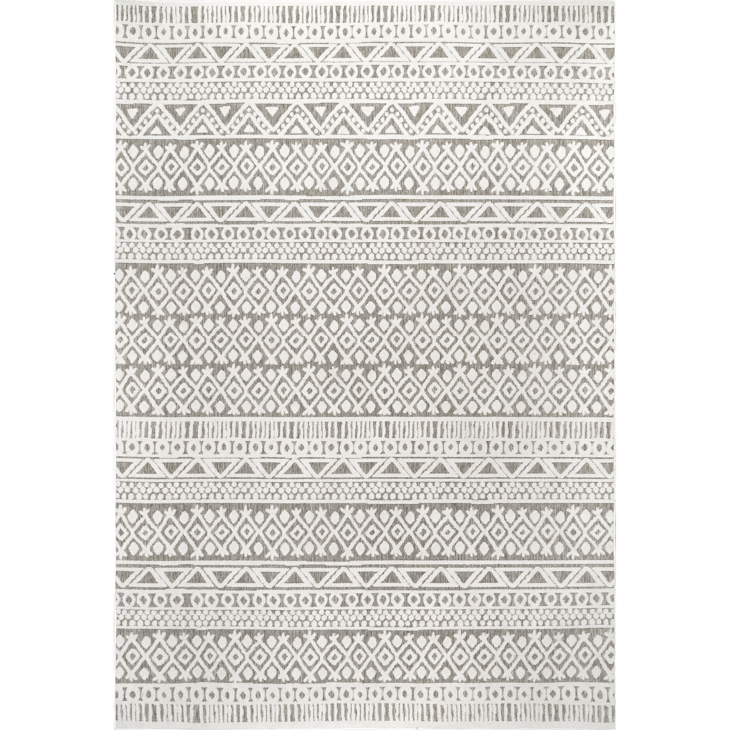 Tina Textured Geometric Banded Area Rug