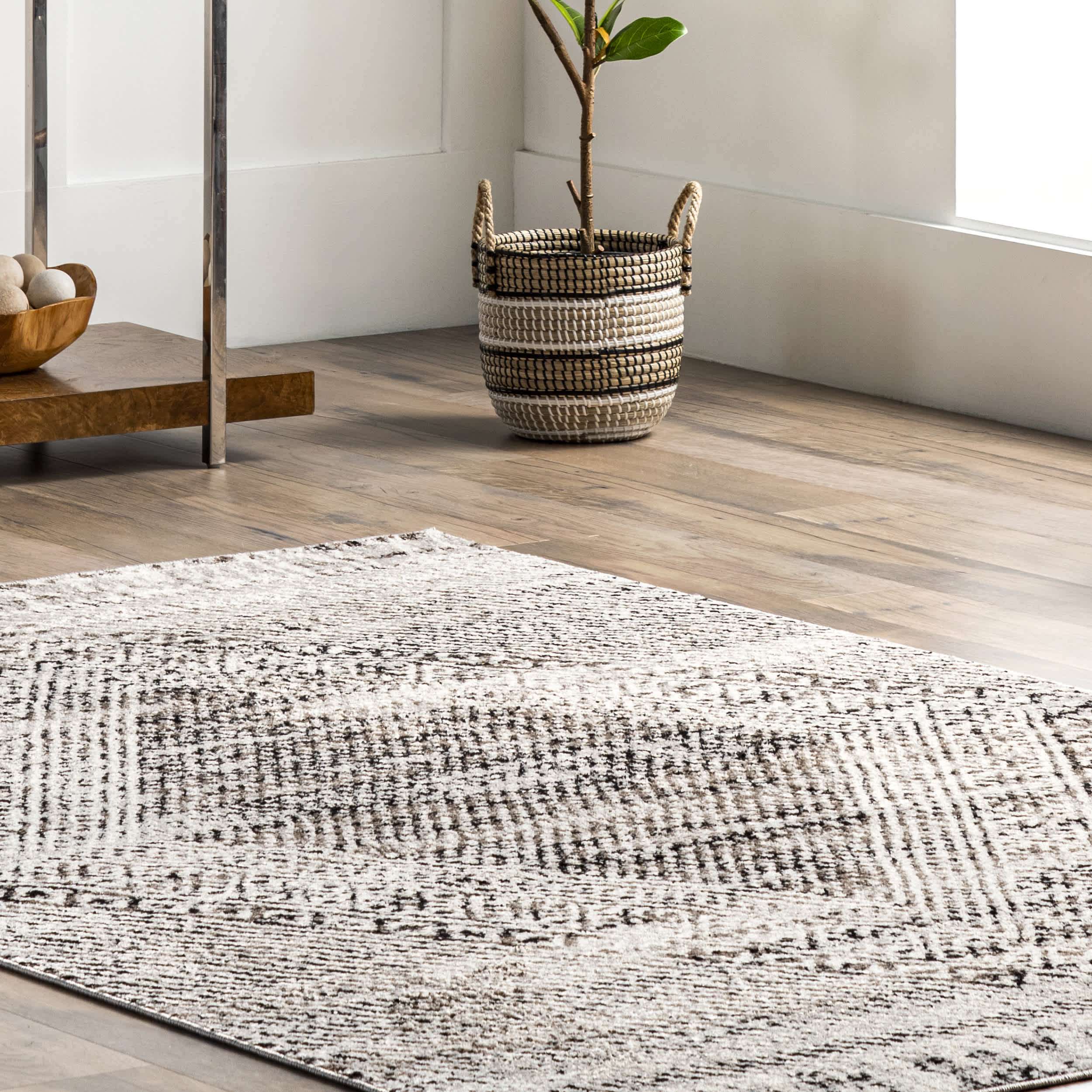 Kenia Distressed Diamond Cotton Blend Area Rug - Image 9
