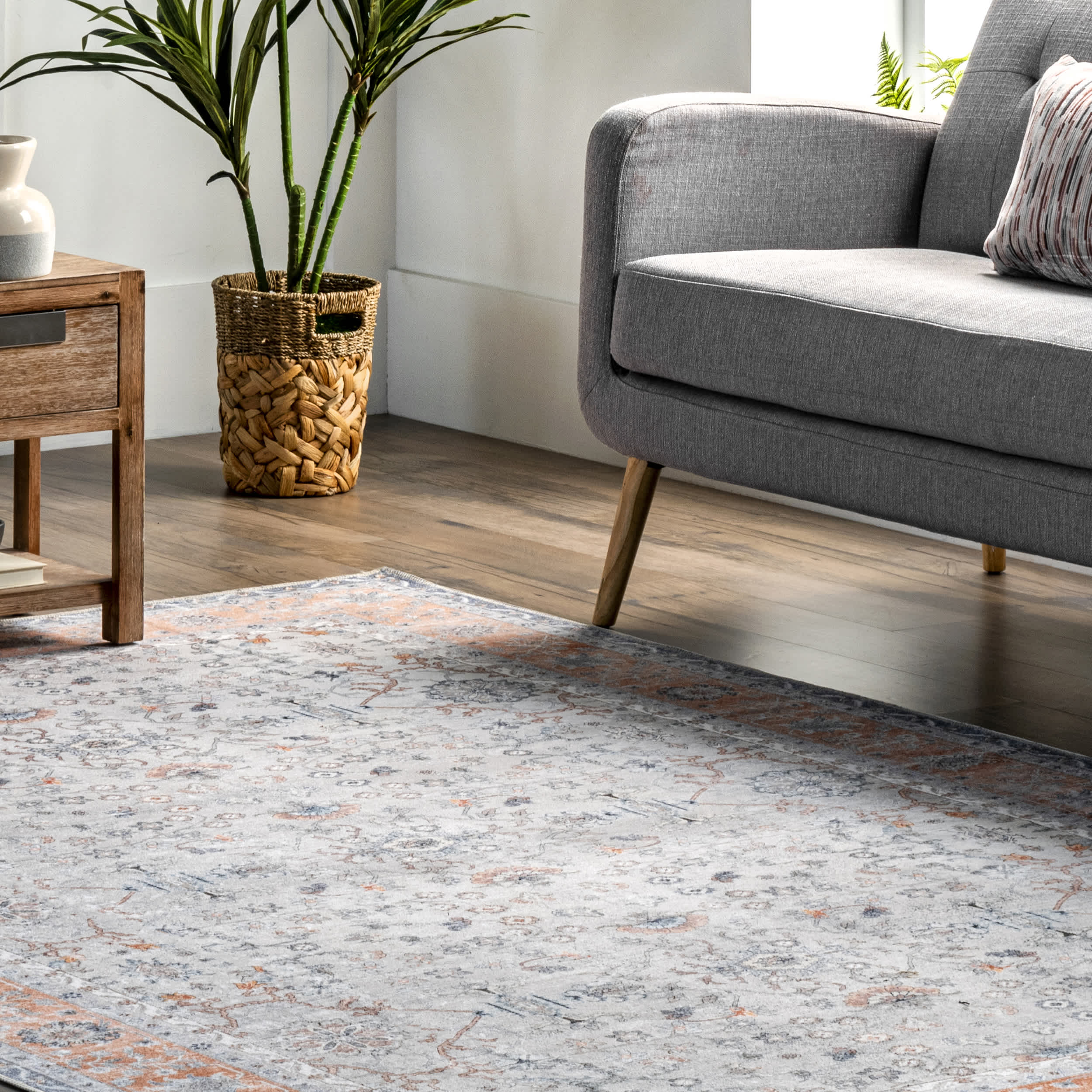 Julia Machine Washable Transitional Border Area Rug - Image 9