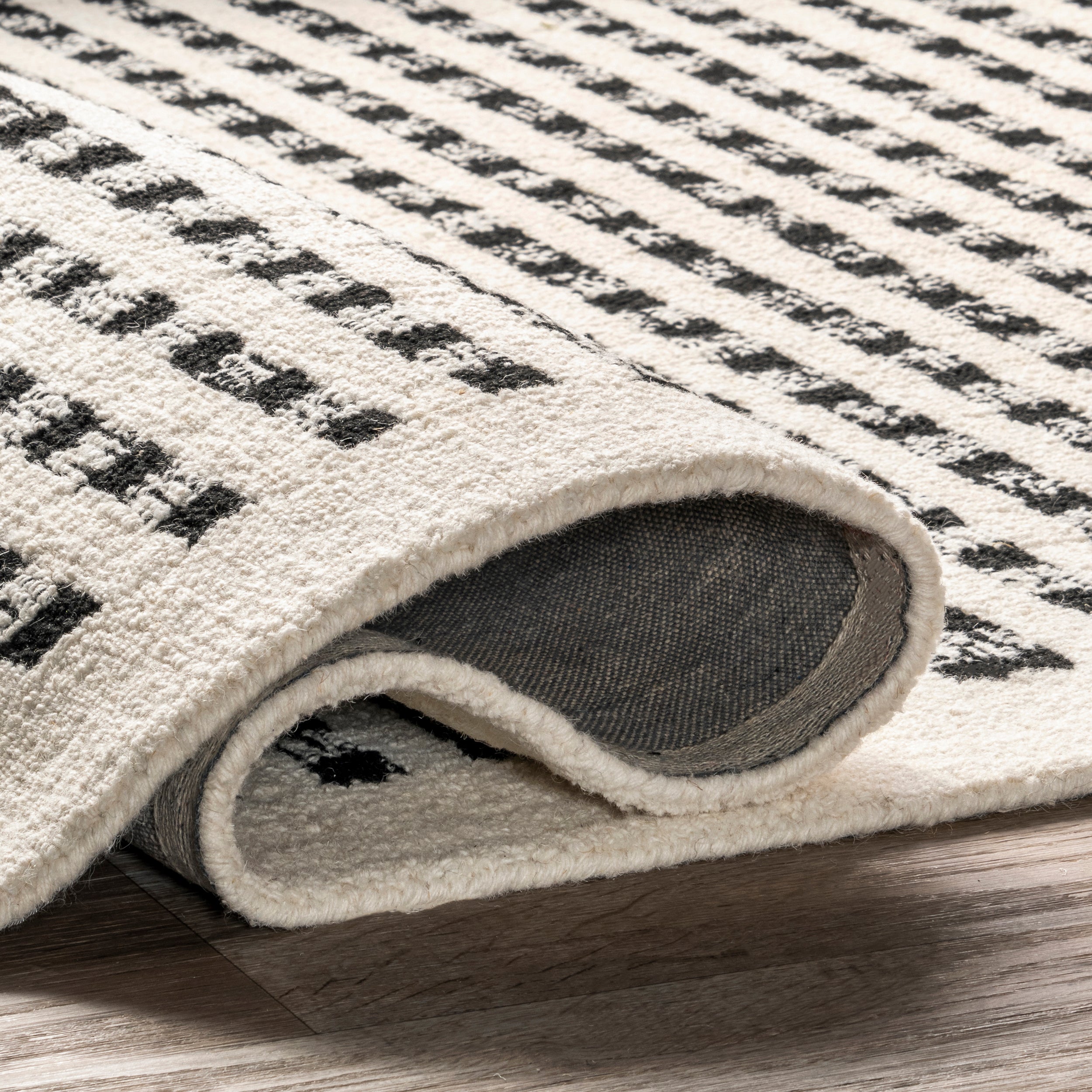 Adahlia Checkered Wool Area Rug - Image 4