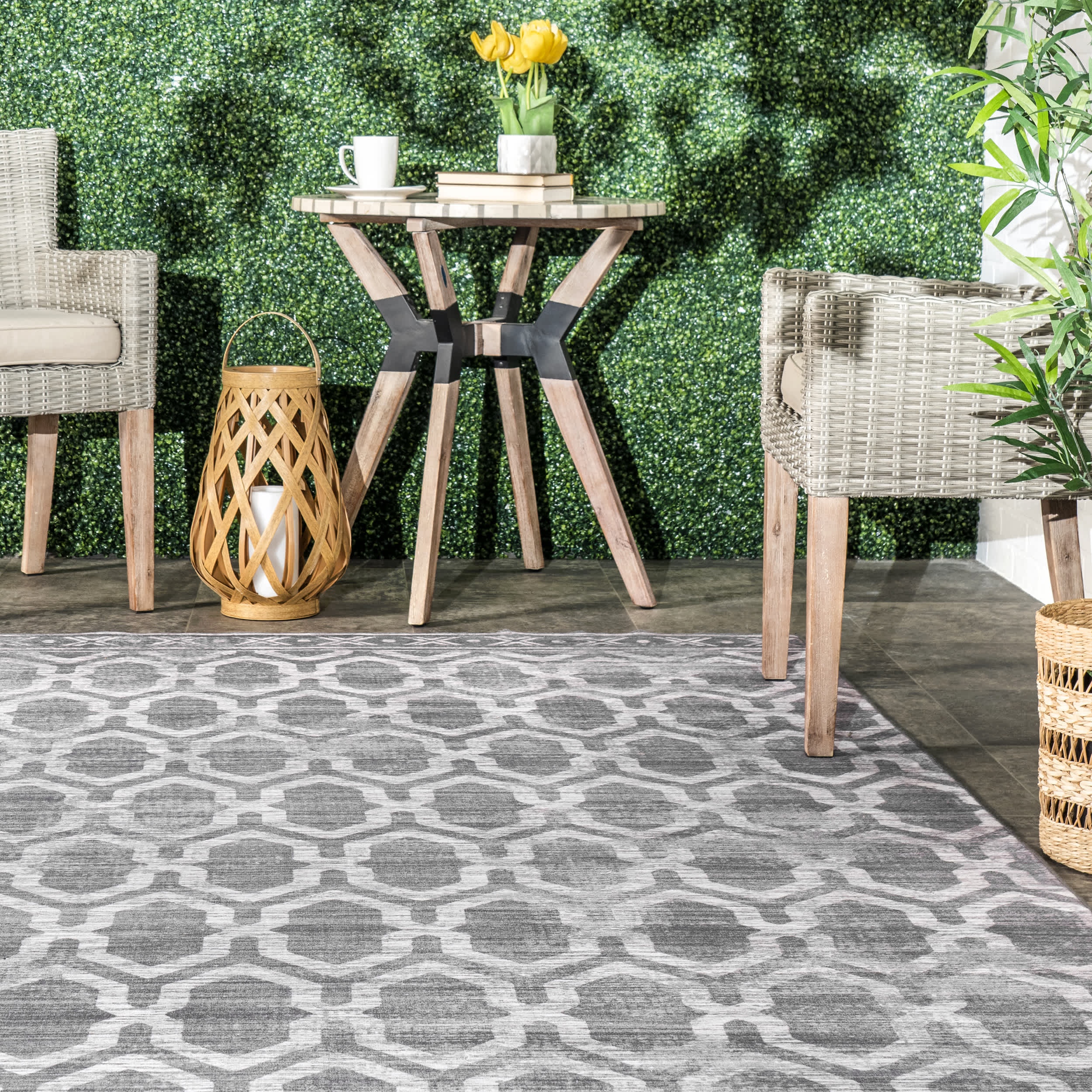 Fae Geometric Machine Washable Indoor/Outdoor Area Rug - Image 19