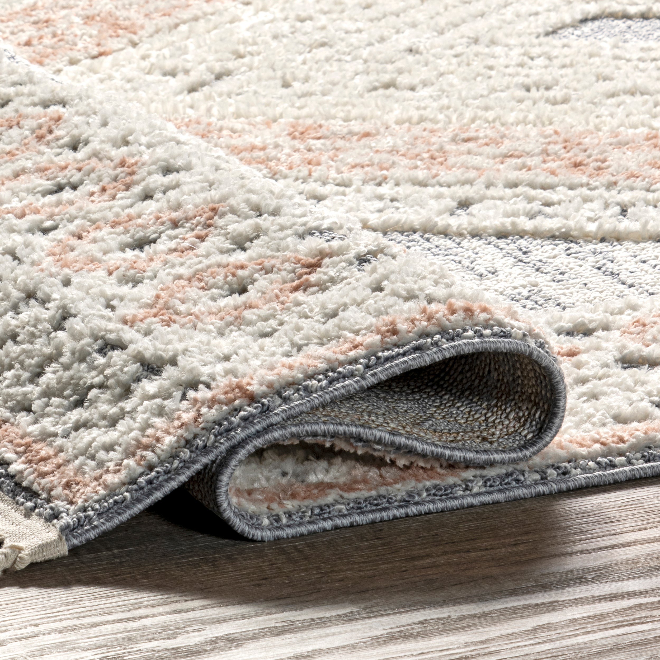 Acacia Raised Diamond Tasseled Area Rug - Image 4