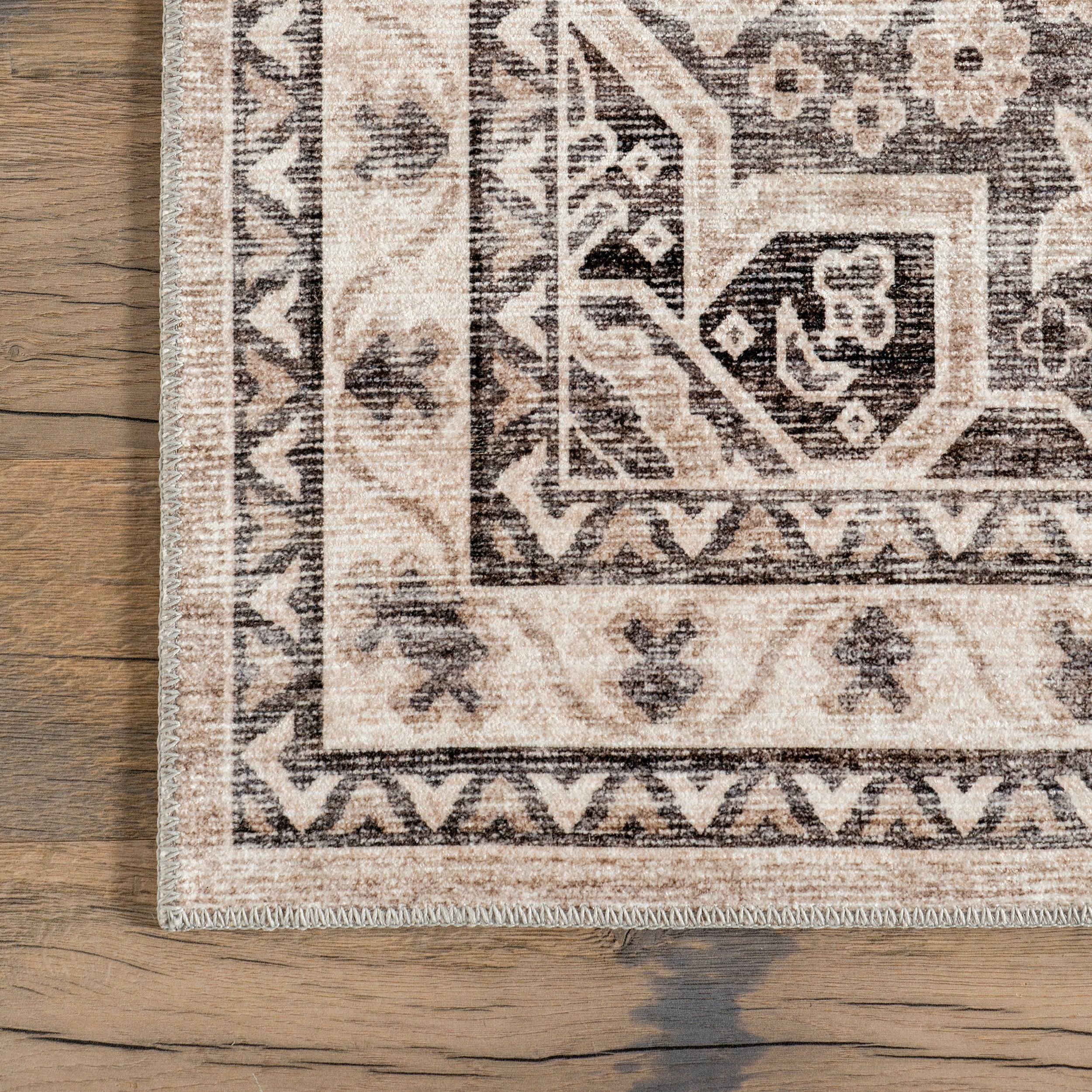 Eira Medallion Stain-Resistant Machine Washable Area Rug - Image 5