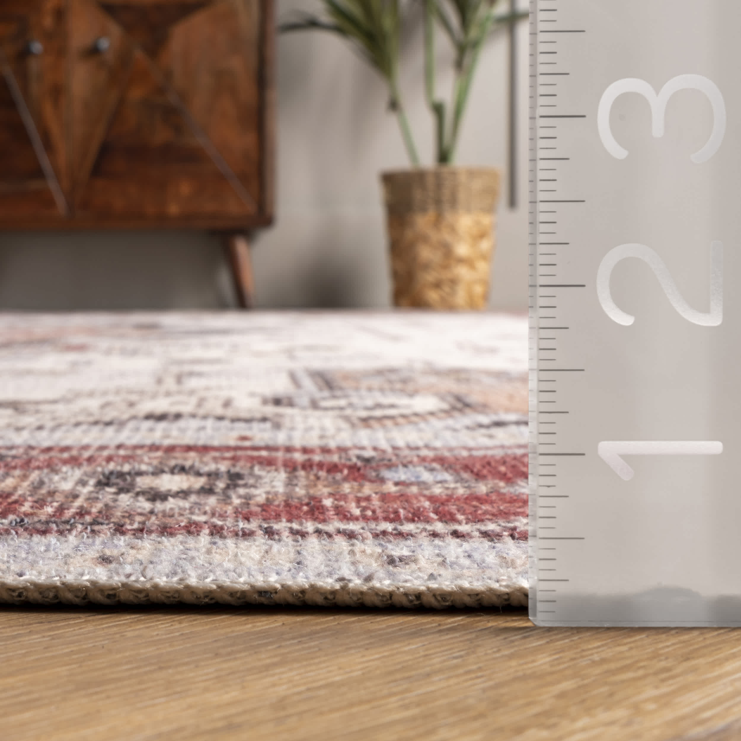 Miley Machine Washable Traditional Medallion Area Rug - Image 3
